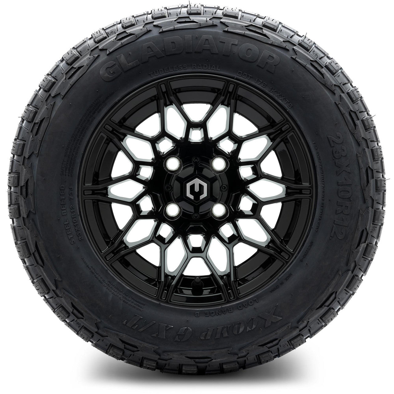 MODZ® 12" Galaxy Glossy Black - Lifted Tires and Wheels Combo