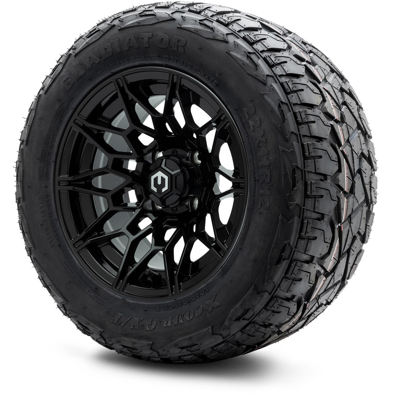 MODZ® 12" Galaxy Glossy Black - Lifted Tires and Wheels Combo
