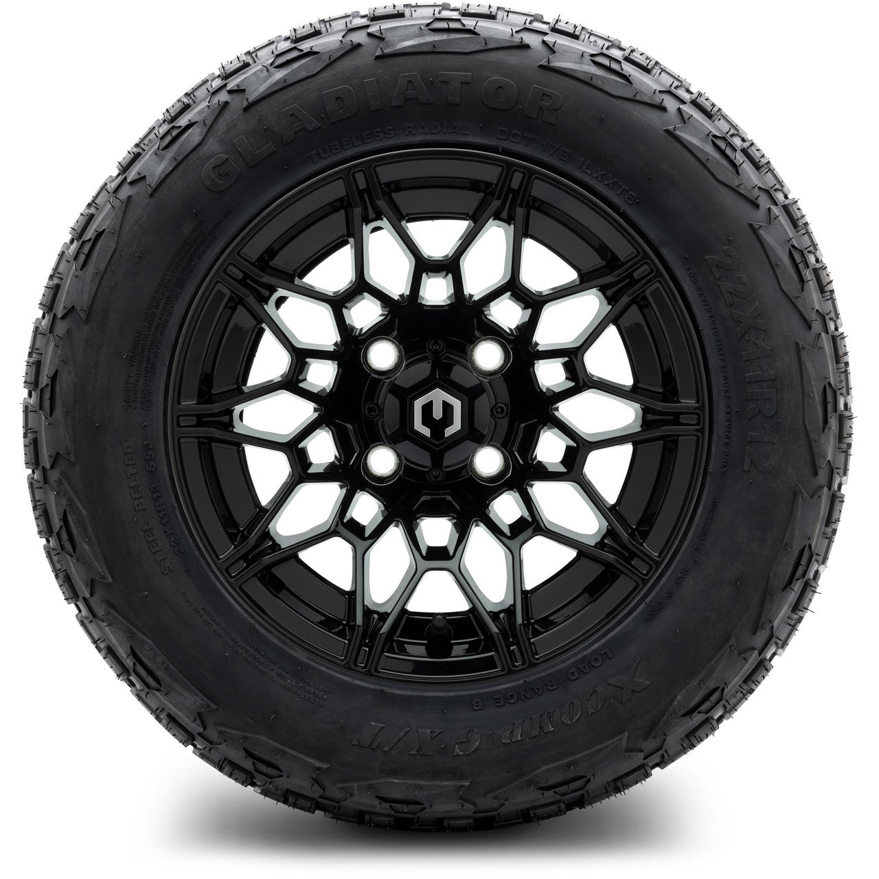 MODZ® 12" Galaxy Glossy Black - Lifted Tires and Wheels Combo