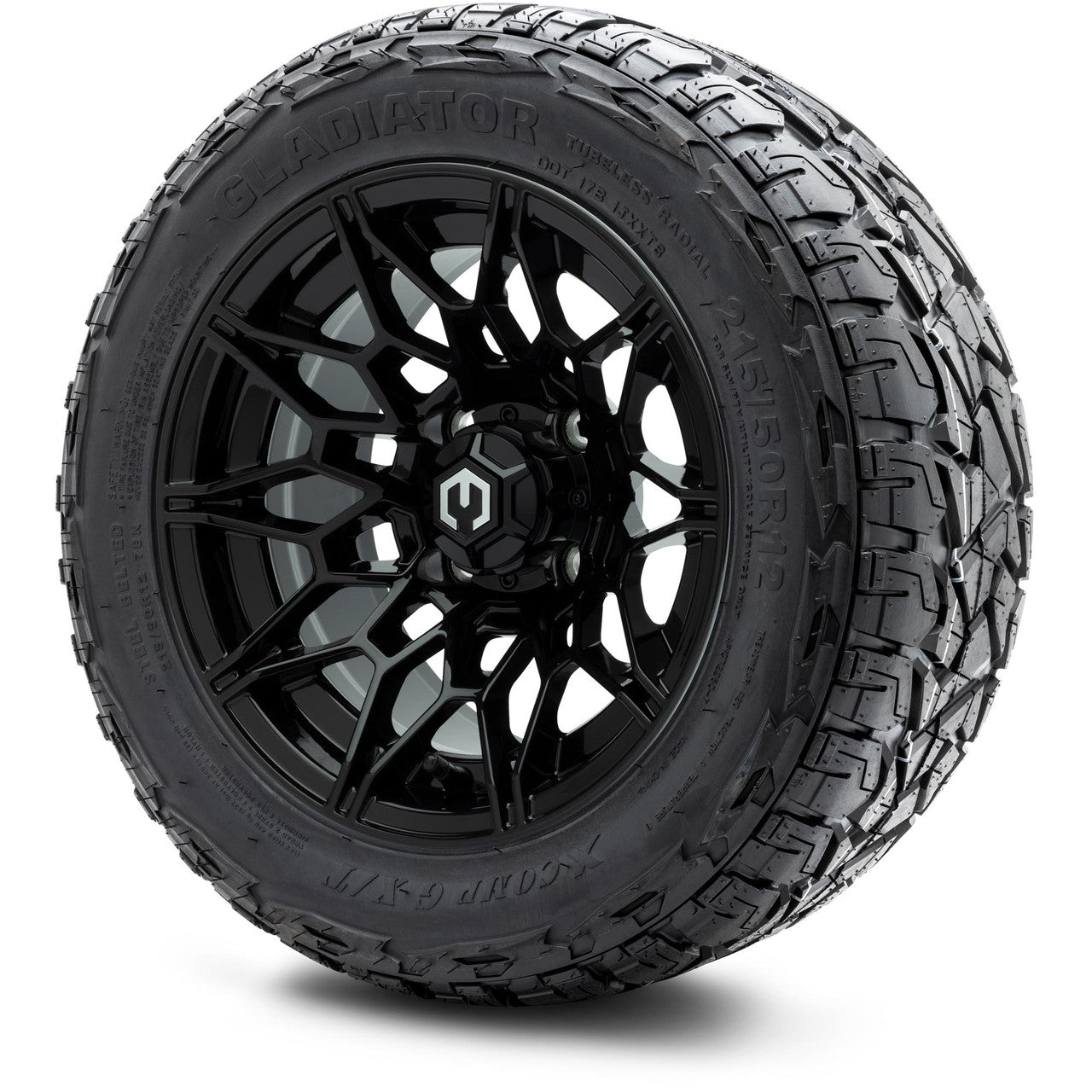 MODZ® 12" Galaxy Glossy Black - Lifted Tires and Wheels Combo