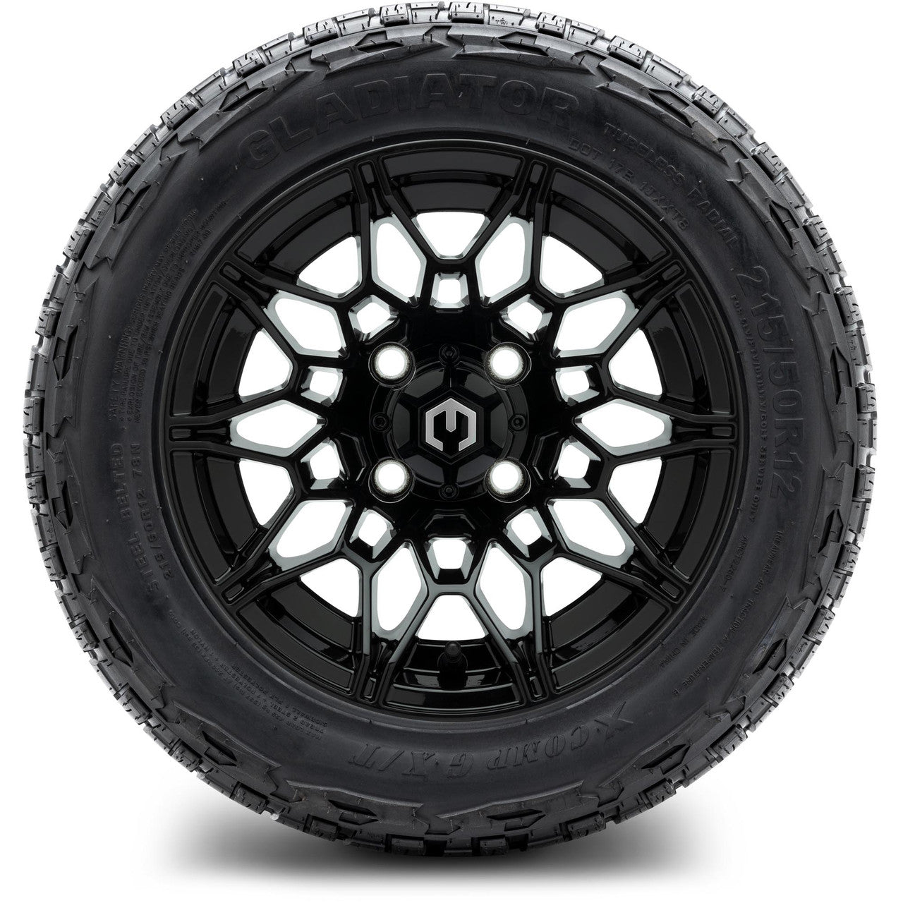 MODZ® 12" Galaxy Glossy Black - Lifted Tires and Wheels Combo