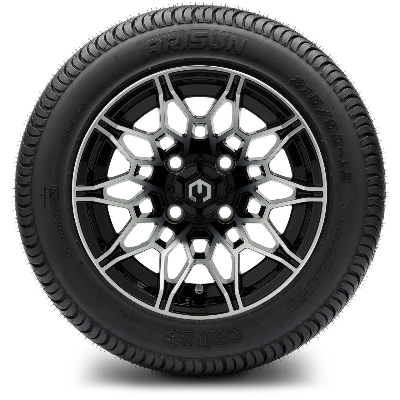 MODZ® 12" Galaxy Machined Black - LowPro Tires and Wheels Combo