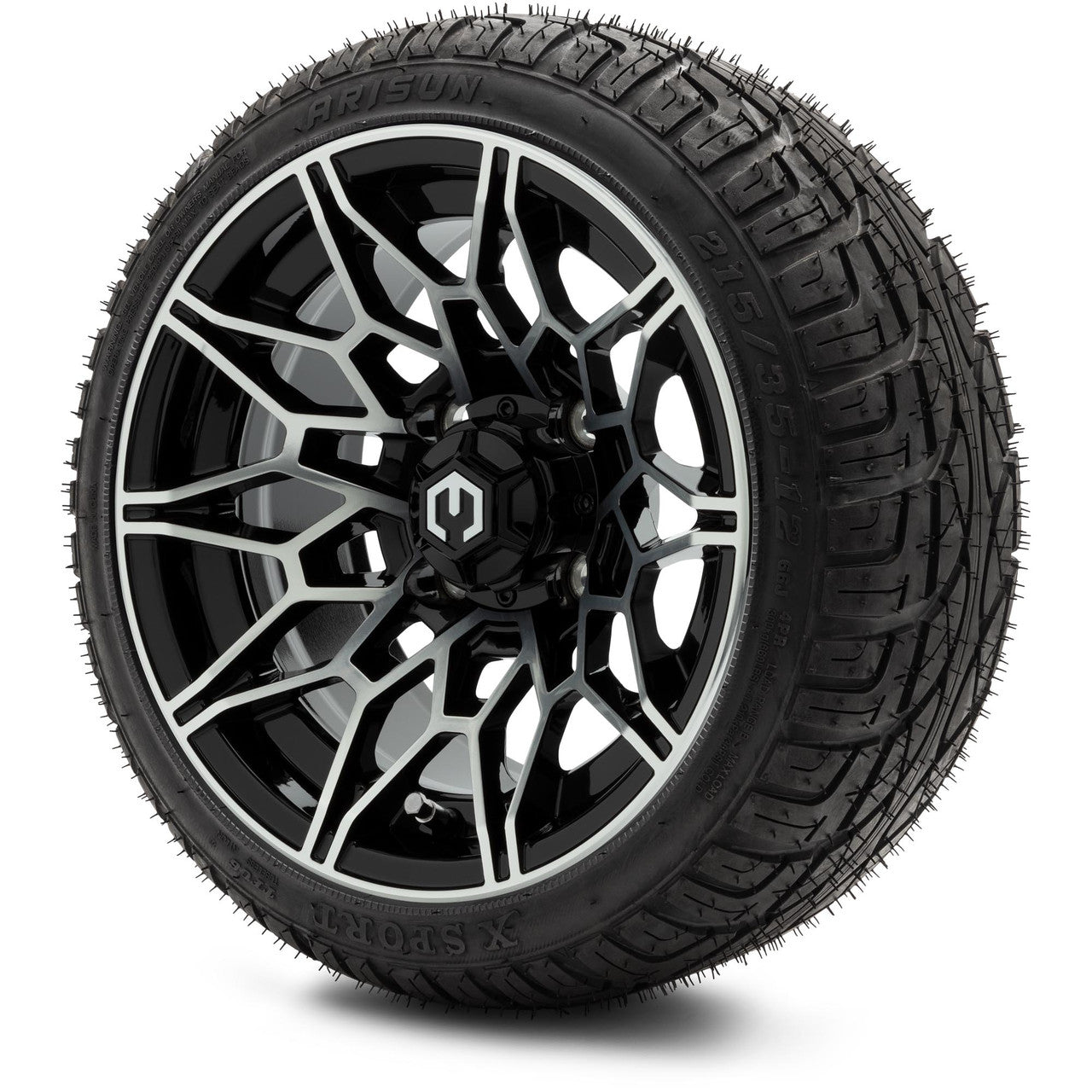 MODZ® 12" Galaxy Machined Black - LowPro Tires and Wheels Combo