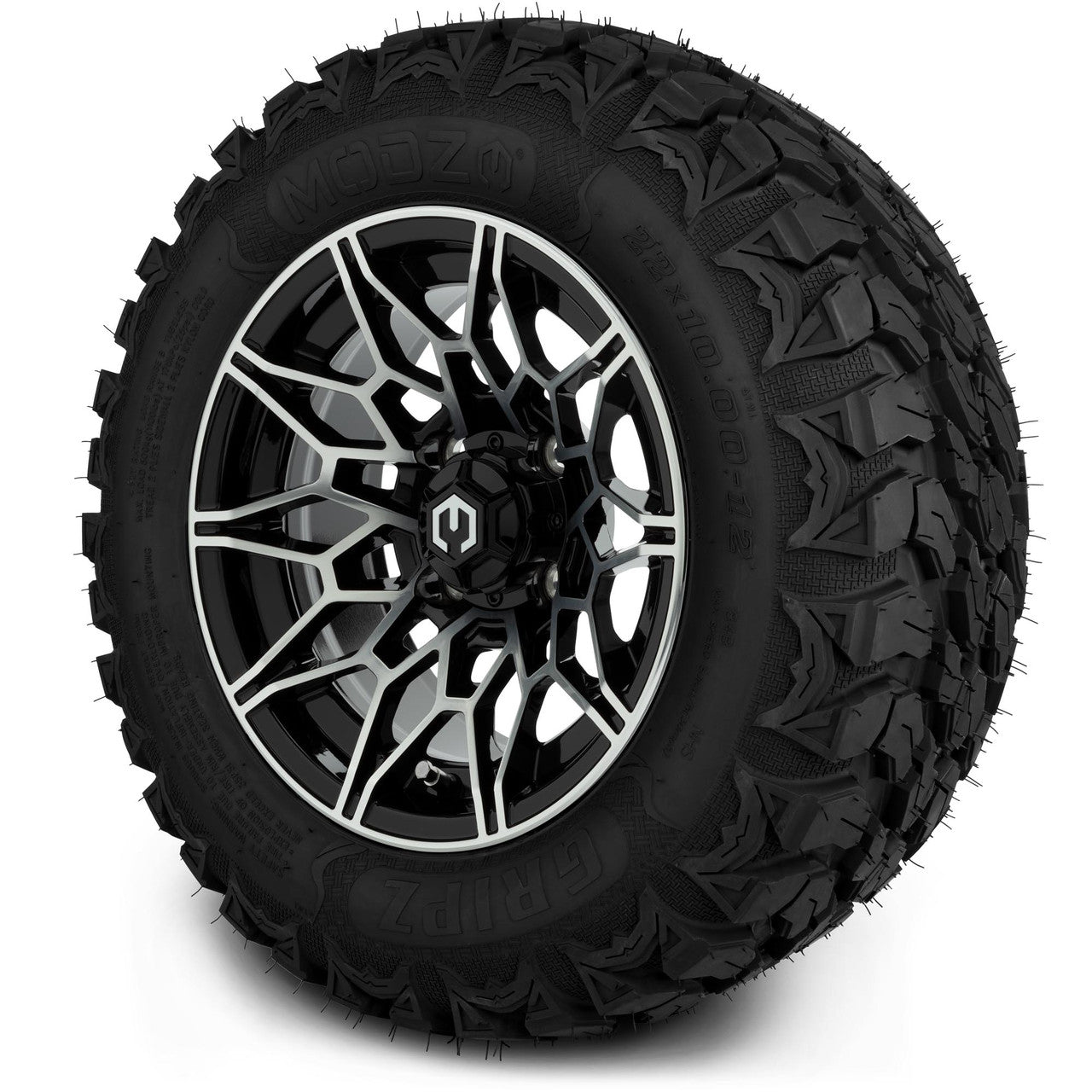 MODZ® 12" Galaxy Machined Black - Lifted Tires and Wheels Combo