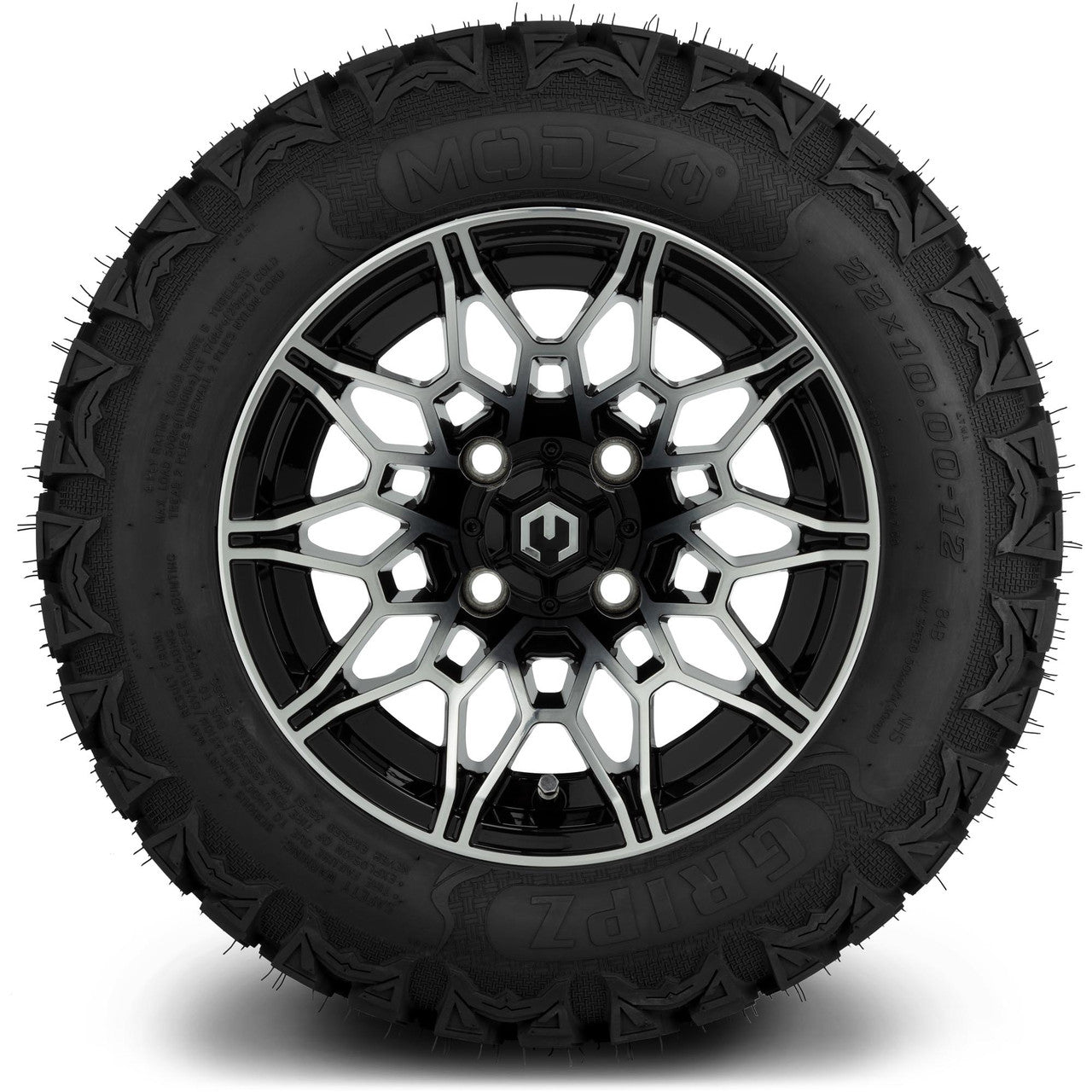 MODZ® 12" Galaxy Machined Black - Lifted Tires and Wheels Combo