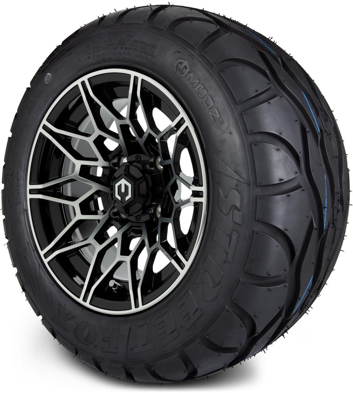 MODZ® 12" Galaxy Machined Black - LowPro Tires and Wheels Combo