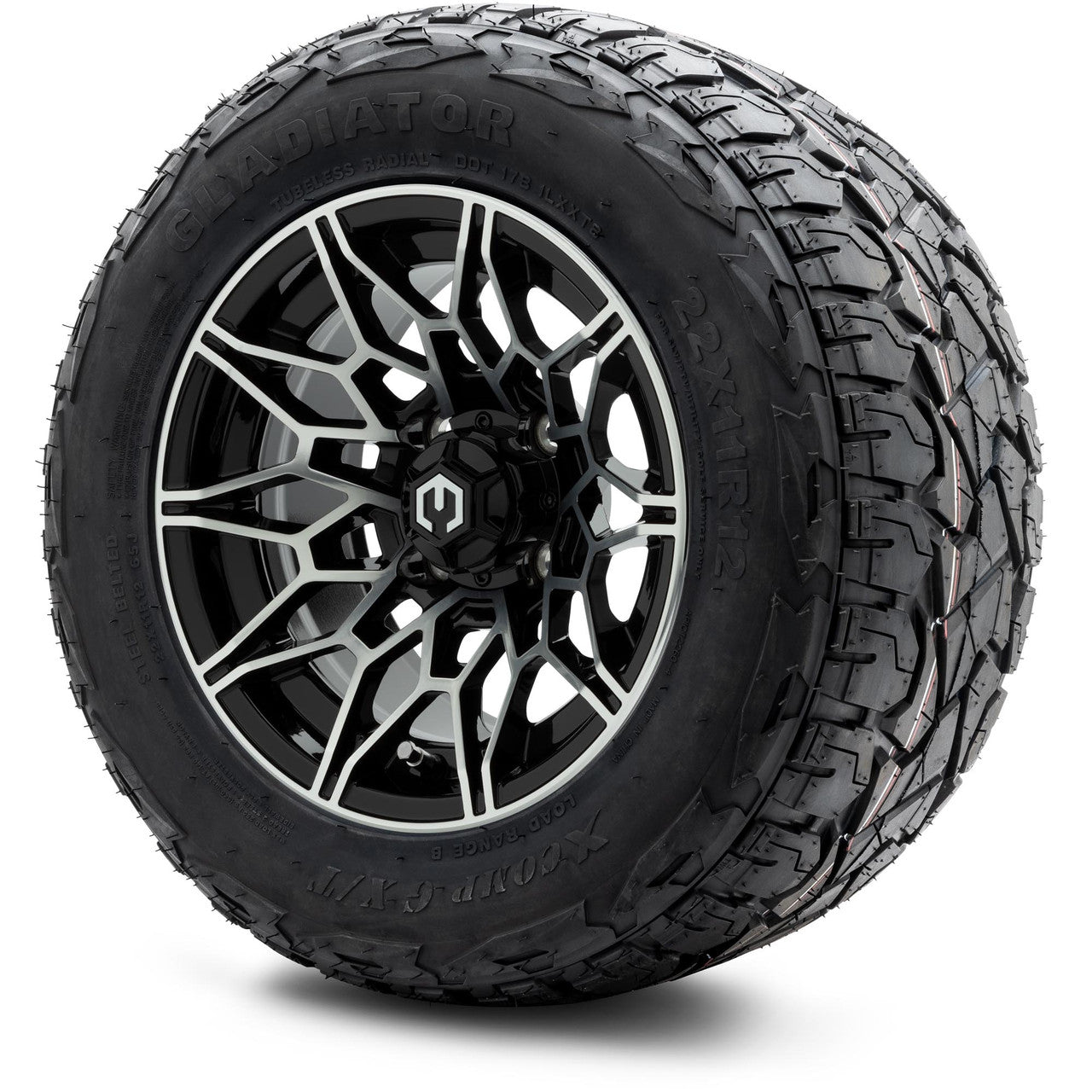 MODZ® 12" Galaxy Machined Black - Lifted Tires and Wheels Combo