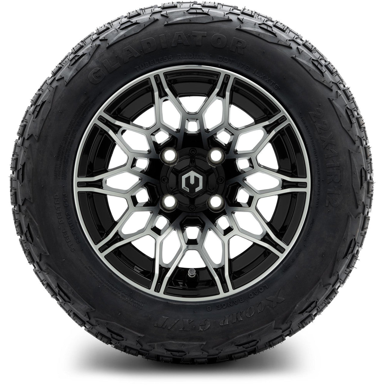 MODZ® 12" Galaxy Machined Black - Lifted Tires and Wheels Combo