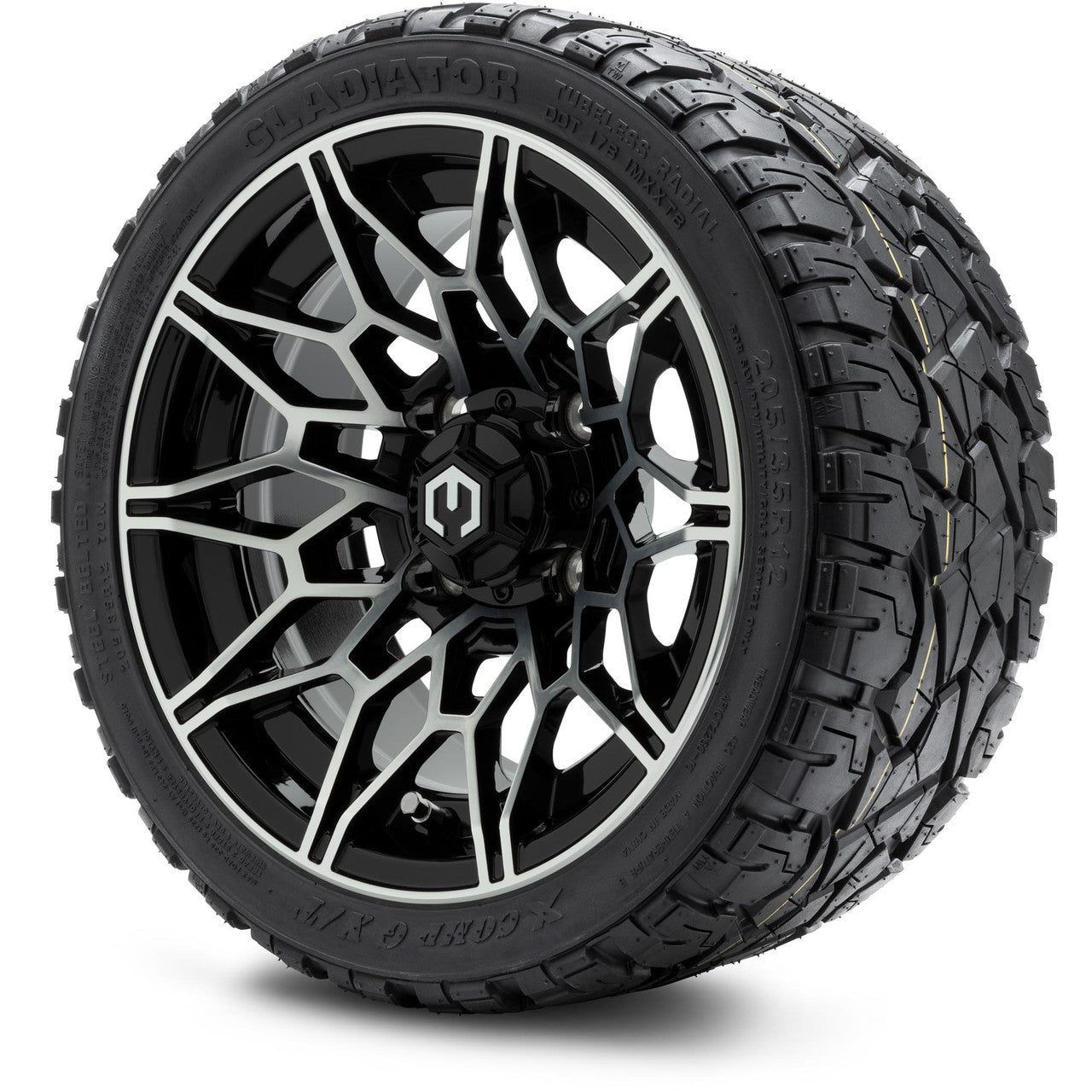 MODZ® 12" Galaxy Machined Black - LowPro Tires and Wheels Combo