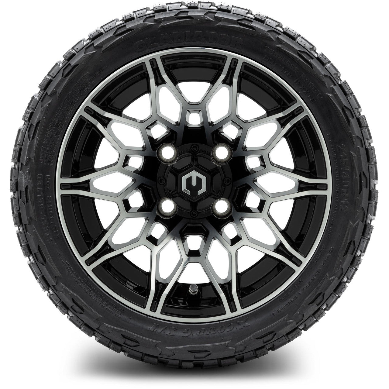MODZ® 12" Galaxy Machined Black - LowPro Tires and Wheels Combo