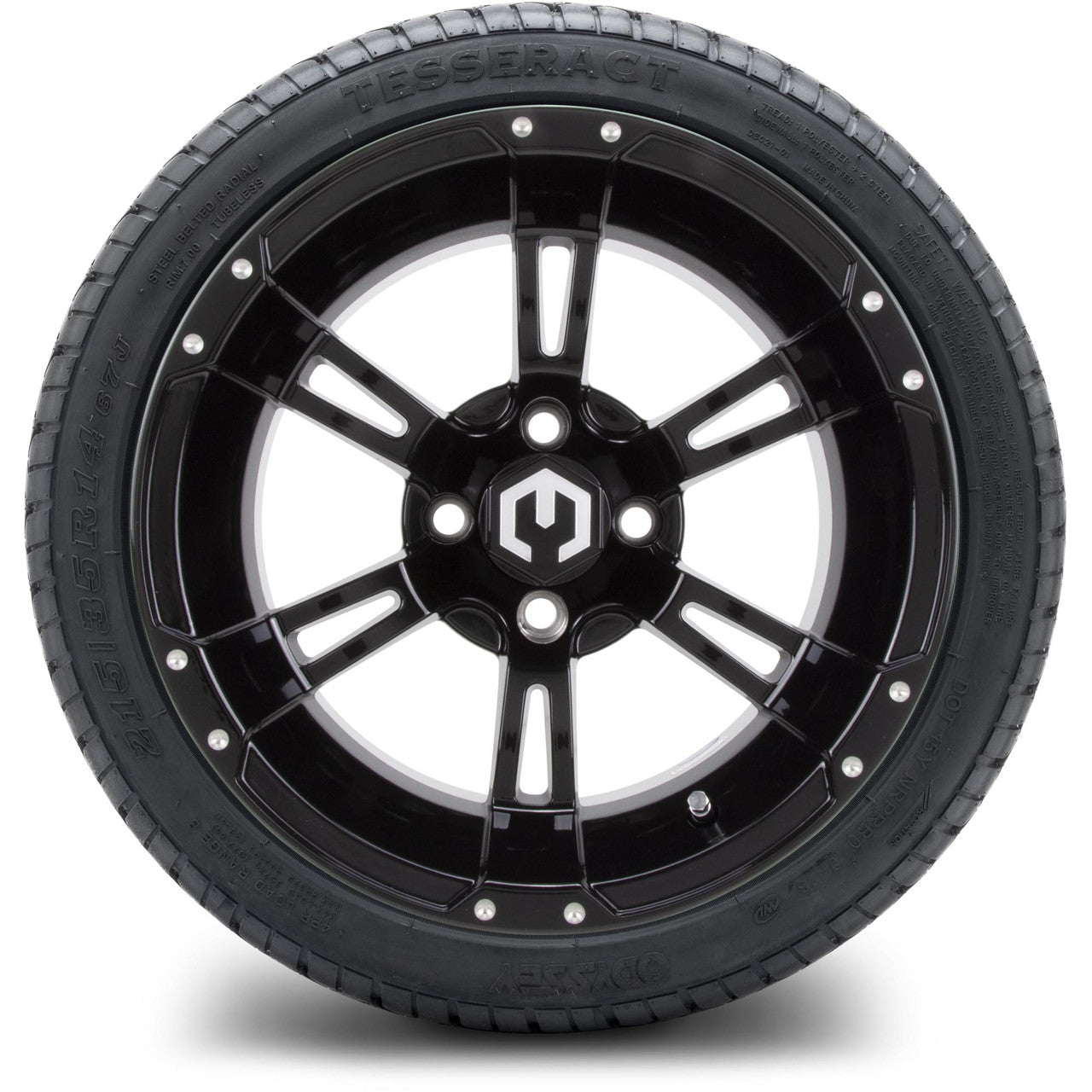 MODZ® 14" Ambush Glossy Black - Low Profile Tires and Wheels Combo