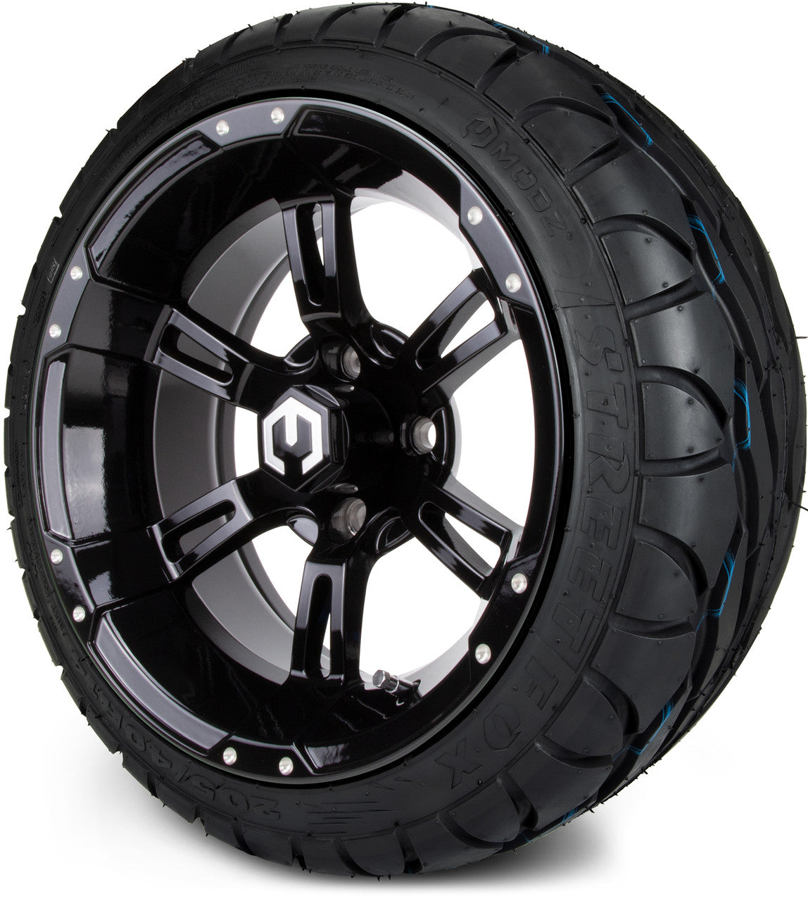 MODZ® 14" Ambush Glossy Black - Low Profile Tires and Wheels Combo