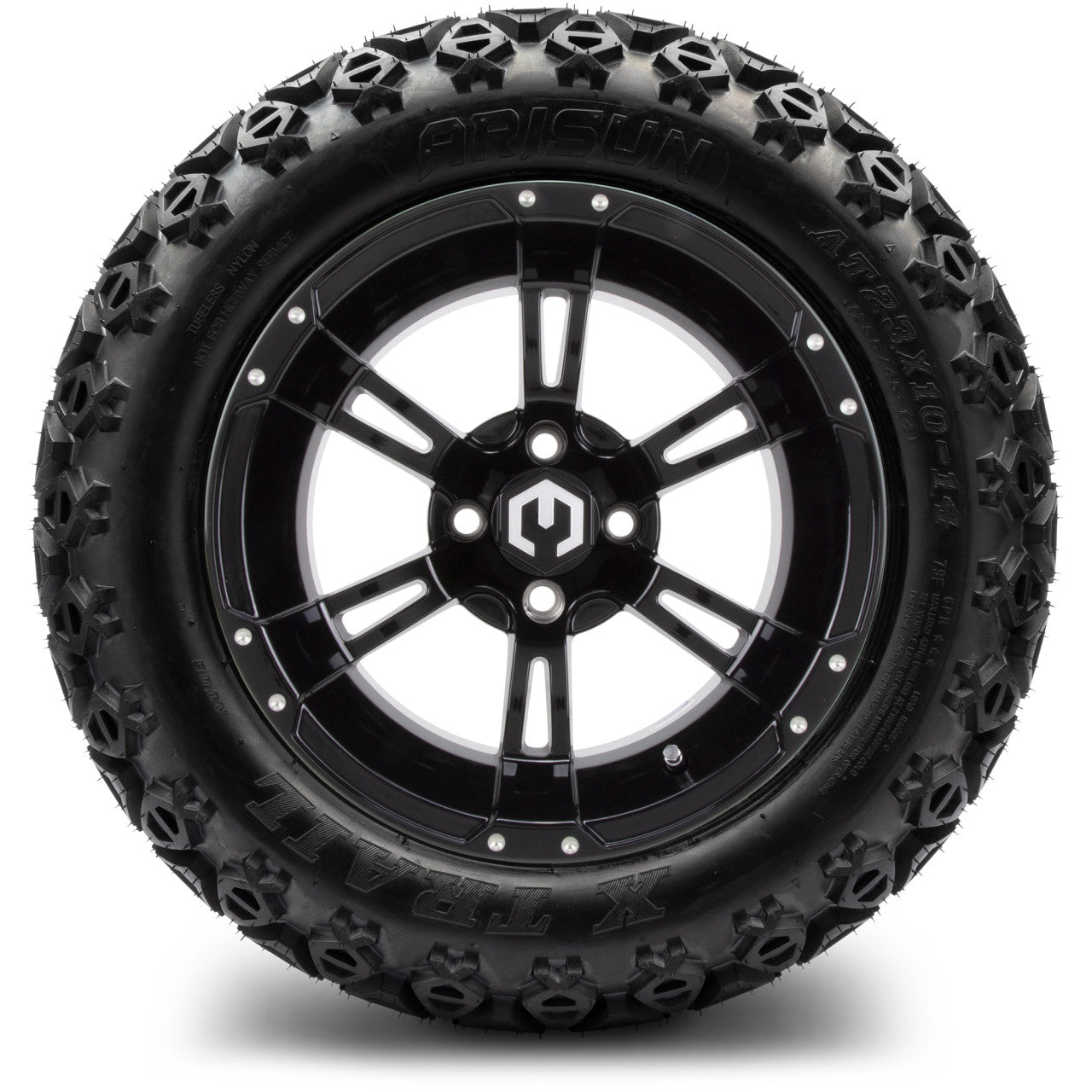 MODZ® 14" Ambush Glossy Black - Lifted Tires and Wheels Combo