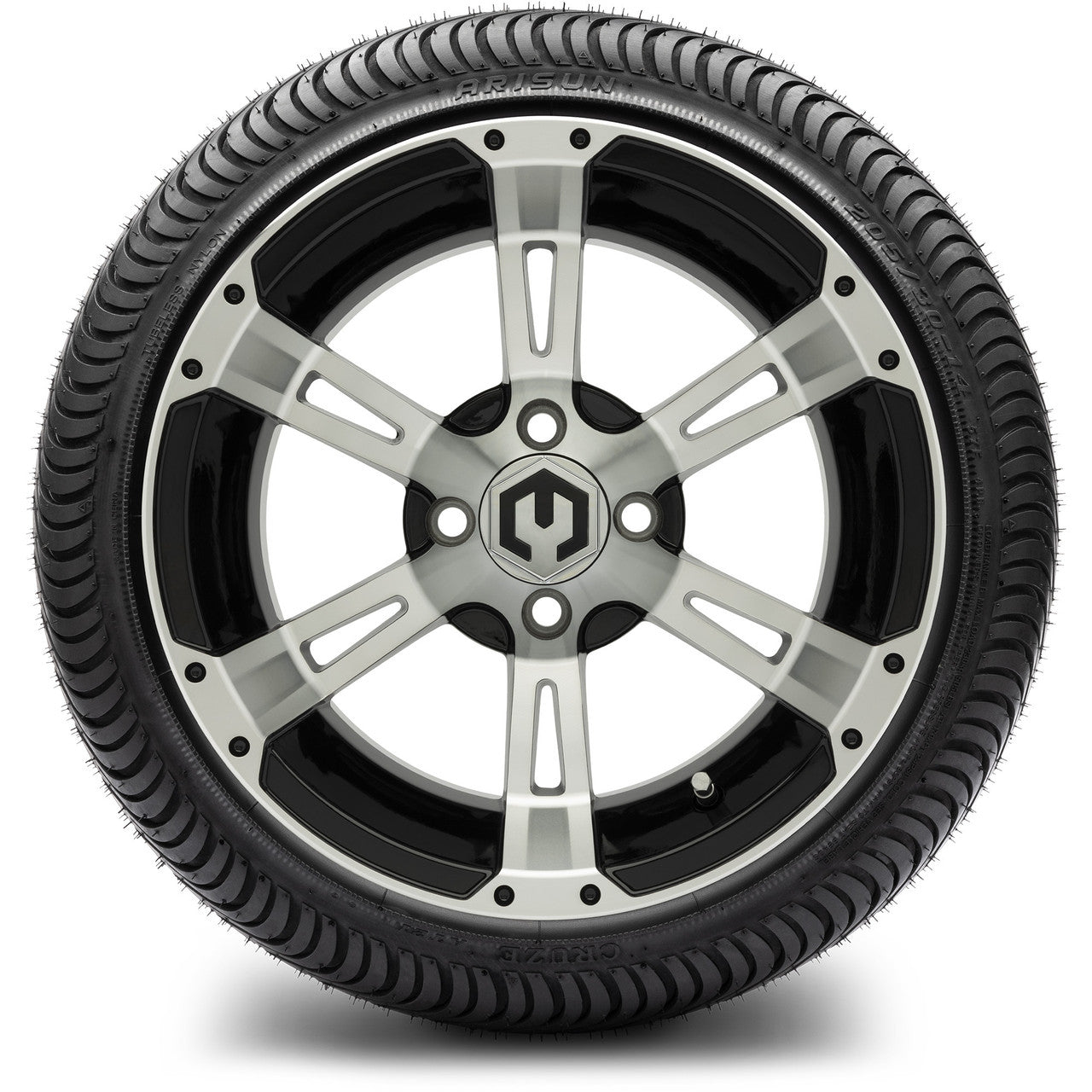 MODZ® 14" Ambush Machined Black - LowPro Street Tire and Wheels Combo