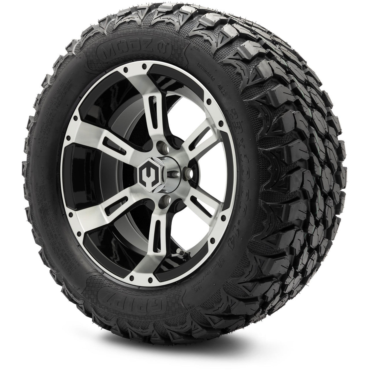 MODZ® 14" Ambush Machined Black - Lifted Tires and Wheels Combo