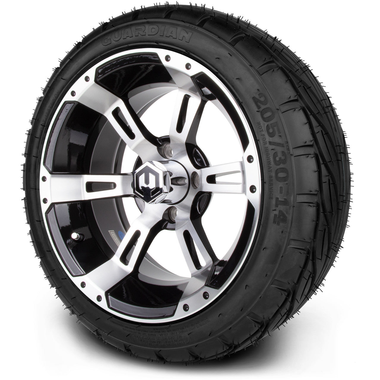 MODZ® 14" Ambush Machined Black - LowPro Street Tire and Wheels Combo