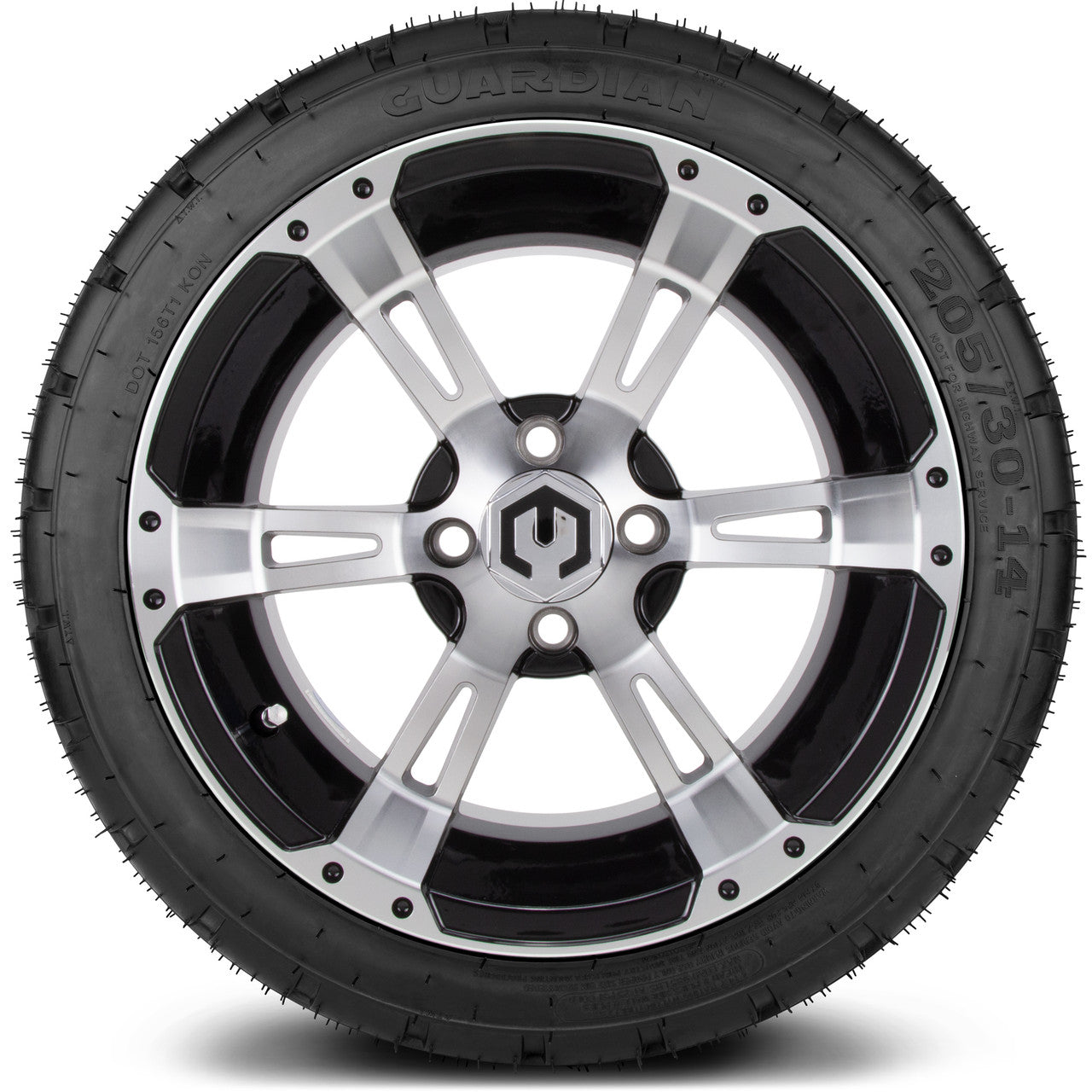 MODZ® 14" Ambush Machined Black - LowPro Street Tire and Wheels Combo