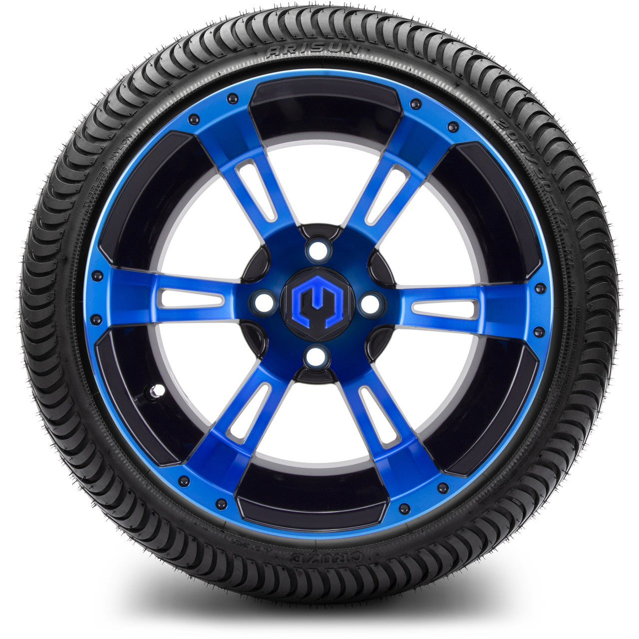 MODZ® 14" Ambush Blue and Black - Low Profile Tires and Wheels Combo