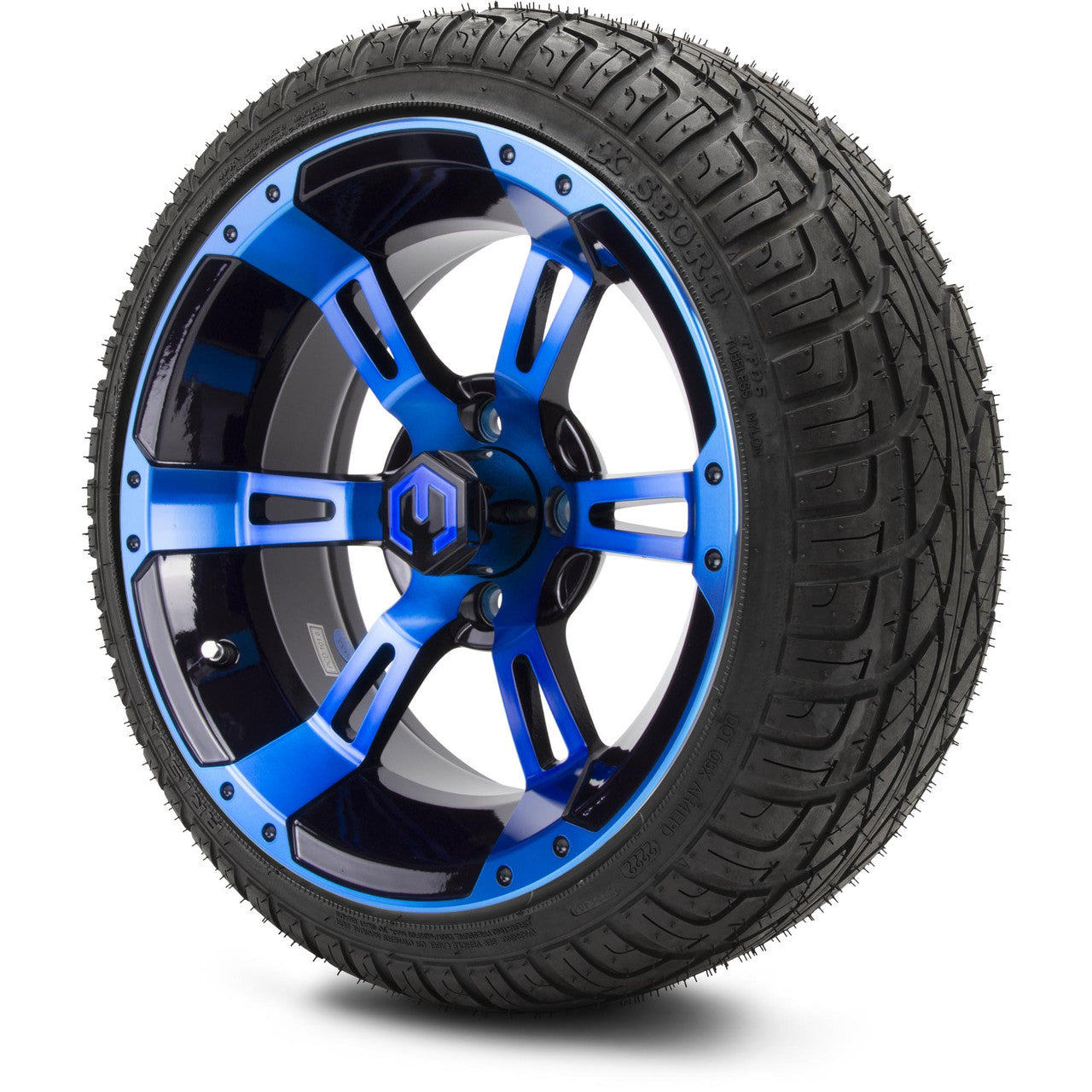 MODZ® 14" Ambush Blue and Black - Low Profile Tires and Wheels Combo