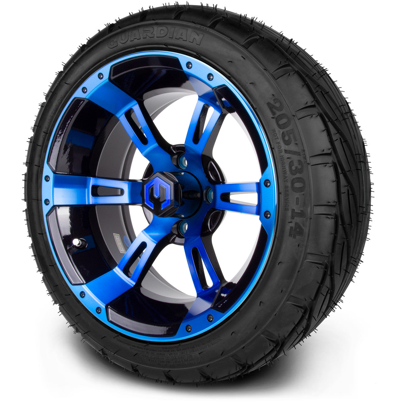 MODZ® 14" Ambush Blue and Black - Low Profile Tires and Wheels Combo