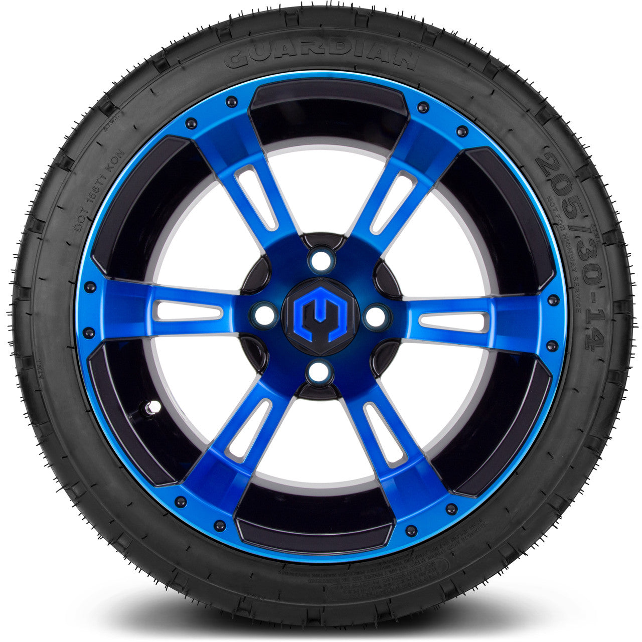 MODZ® 14" Ambush Blue and Black - Low Profile Tires and Wheels Combo