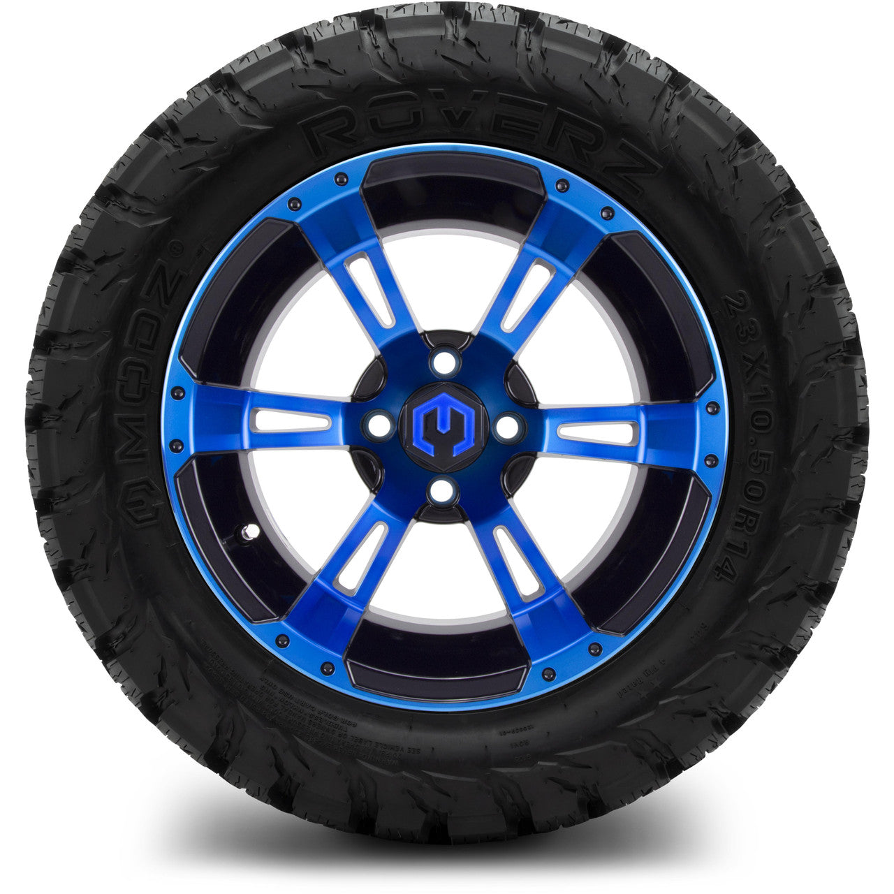 MODZ® 14" Ambush Blue and Black - Lifted Tires and Wheels Combo