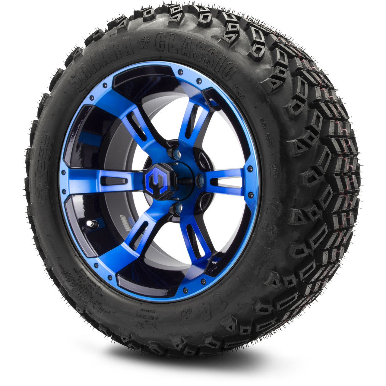 MODZ® 14" Ambush Blue and Black - Lifted Tires and Wheels Combo