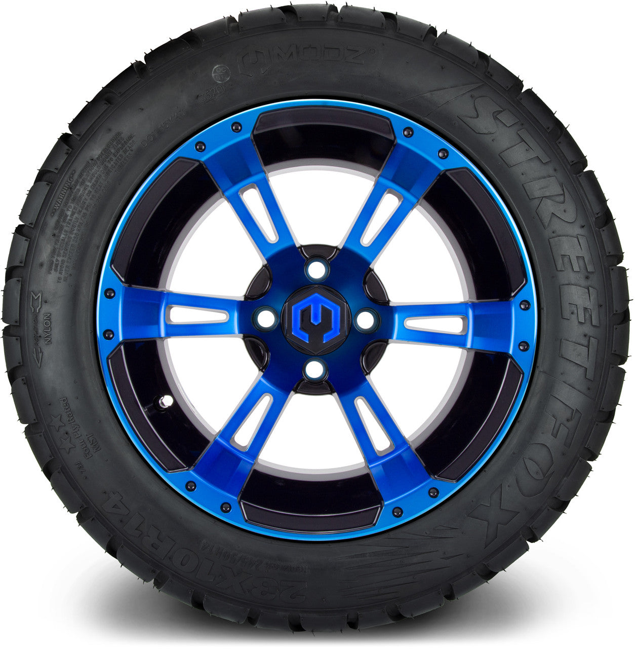 MODZ® 14" Ambush Blue and Black - Lifted Tires and Wheels Combo