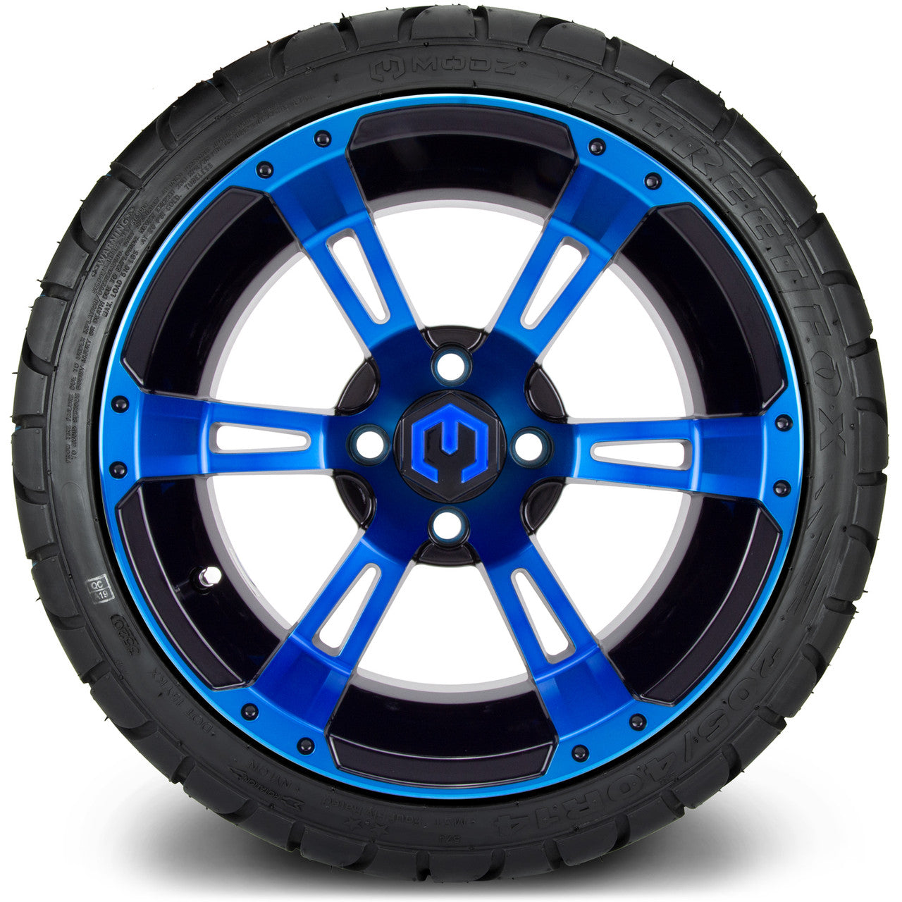 MODZ® 14" Ambush Blue and Black - Low Profile Tires and Wheels Combo