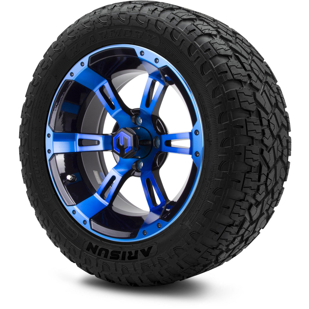 MODZ® 14" Ambush Blue and Black - Lifted Tires and Wheels Combo