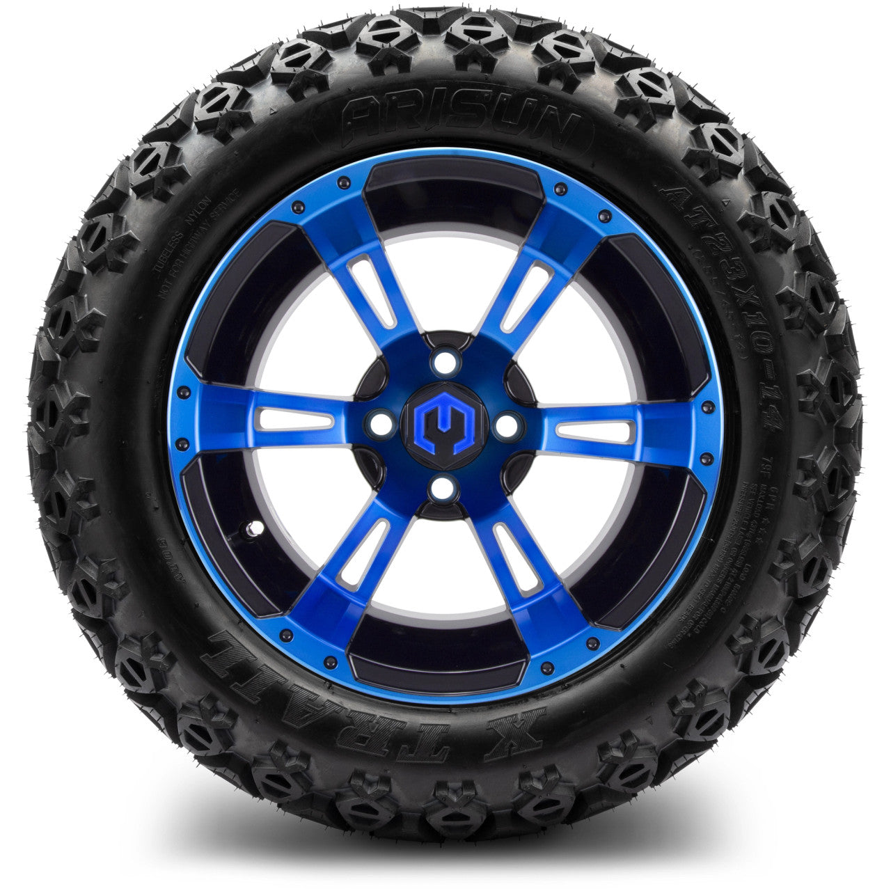 MODZ® 14" Ambush Blue and Black - Lifted Tires and Wheels Combo