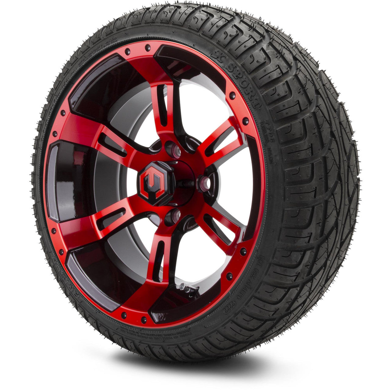 MODZ® 14" Ambush Red and Black - Low Profile Tires and Wheels Combo