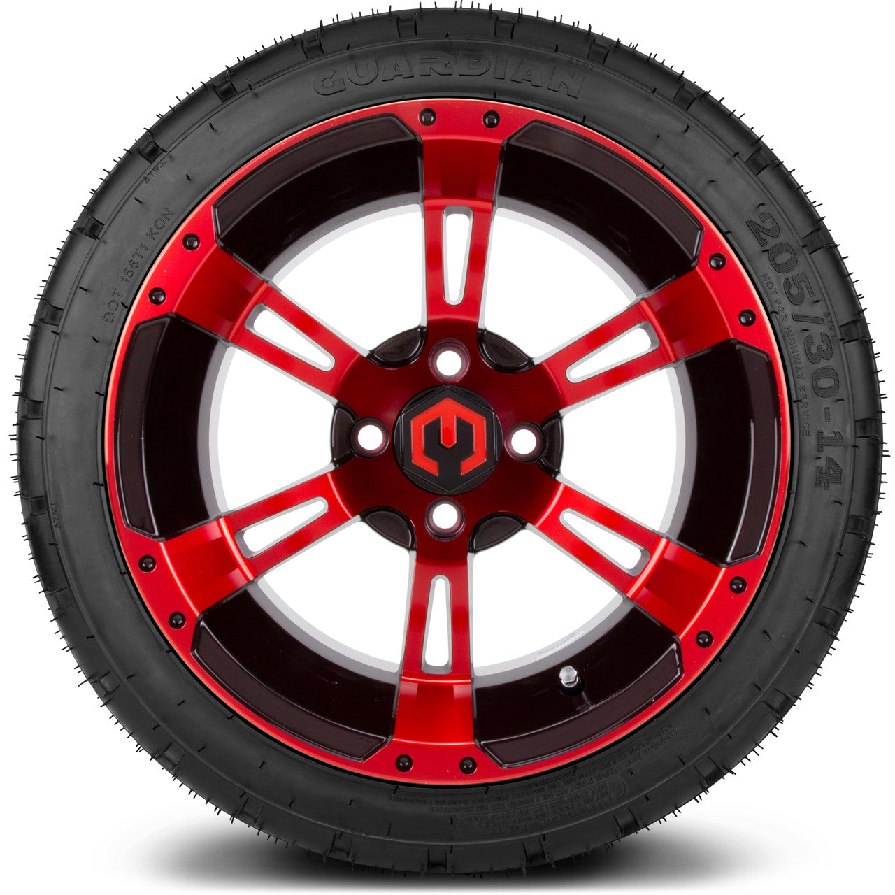 MODZ® 14" Ambush Red and Black - Low Profile Tires and Wheels Combo