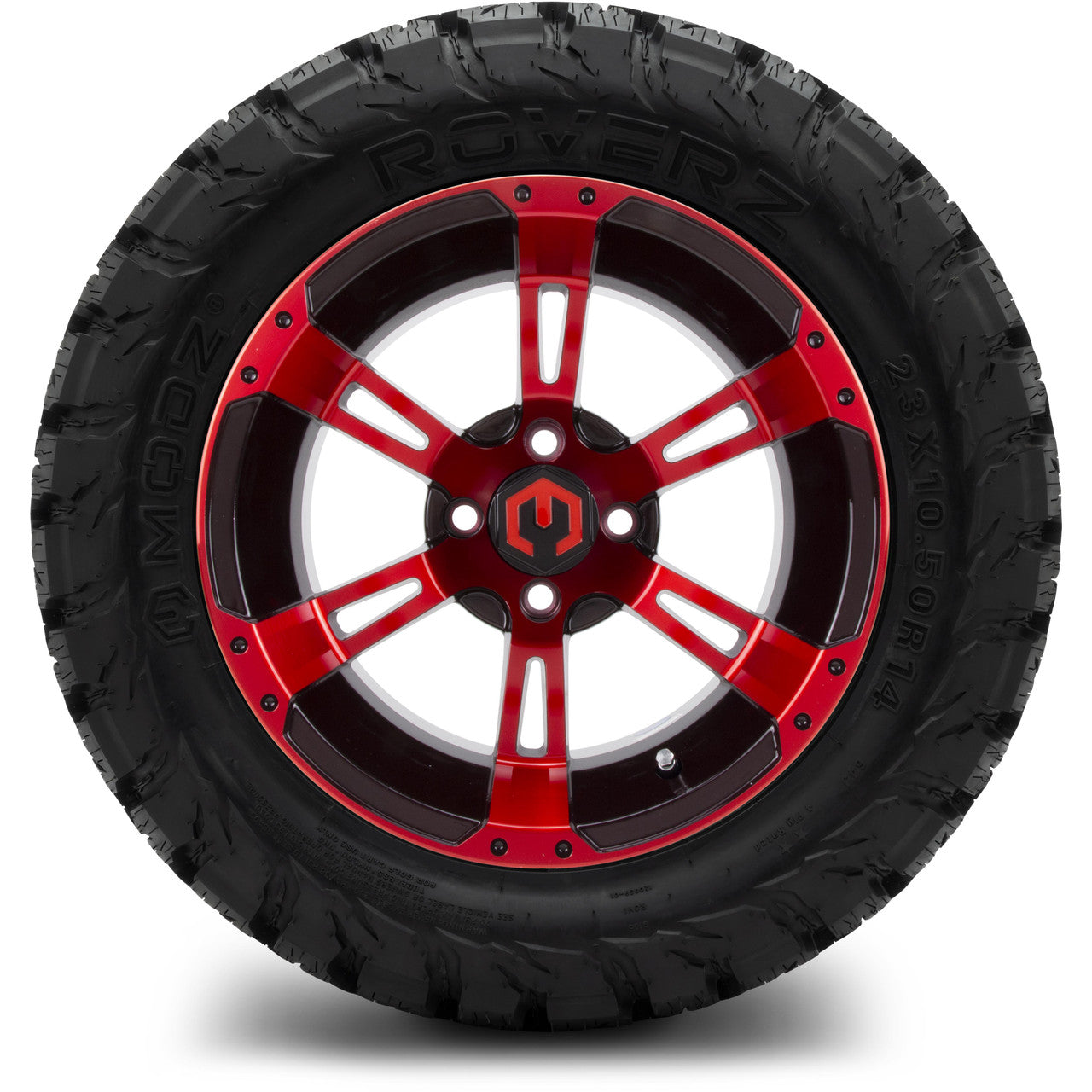MODZ® 14" Ambush Red and Black - Lifted Tires and Wheels Combo