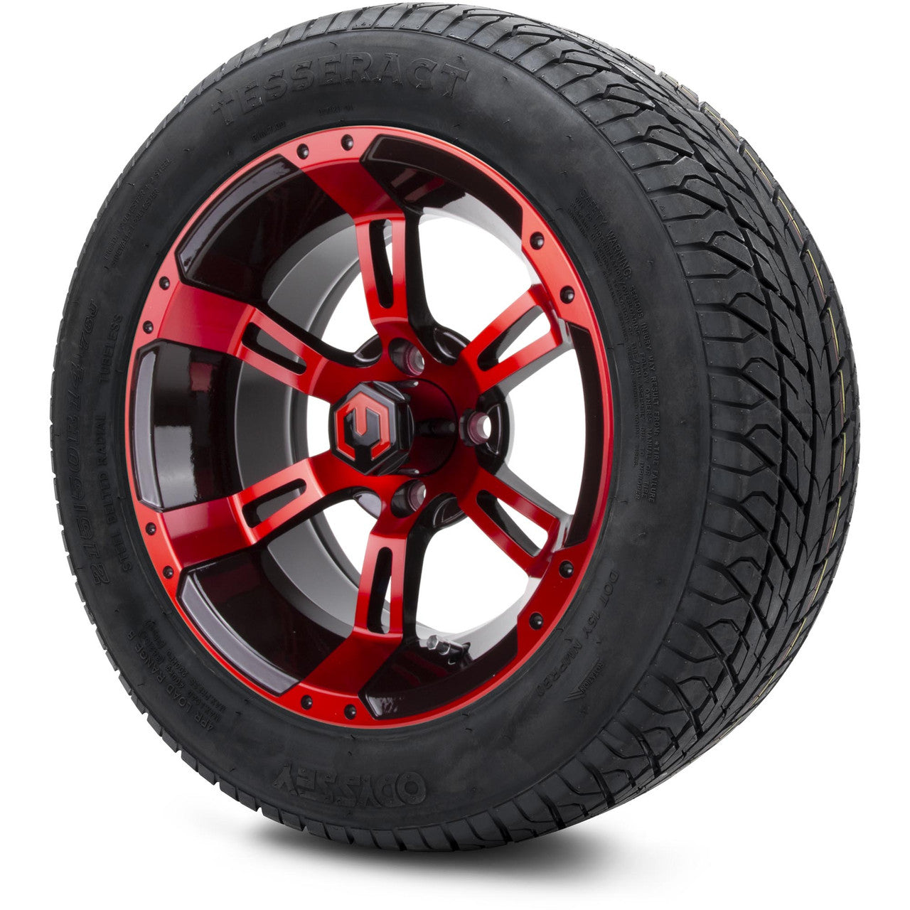 MODZ® 14" Ambush Red and Black - Lifted Tires and Wheels Combo