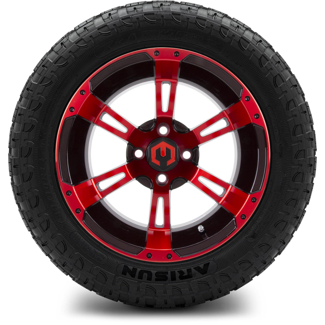 MODZ® 14" Ambush Red and Black - Lifted Tires and Wheels Combo