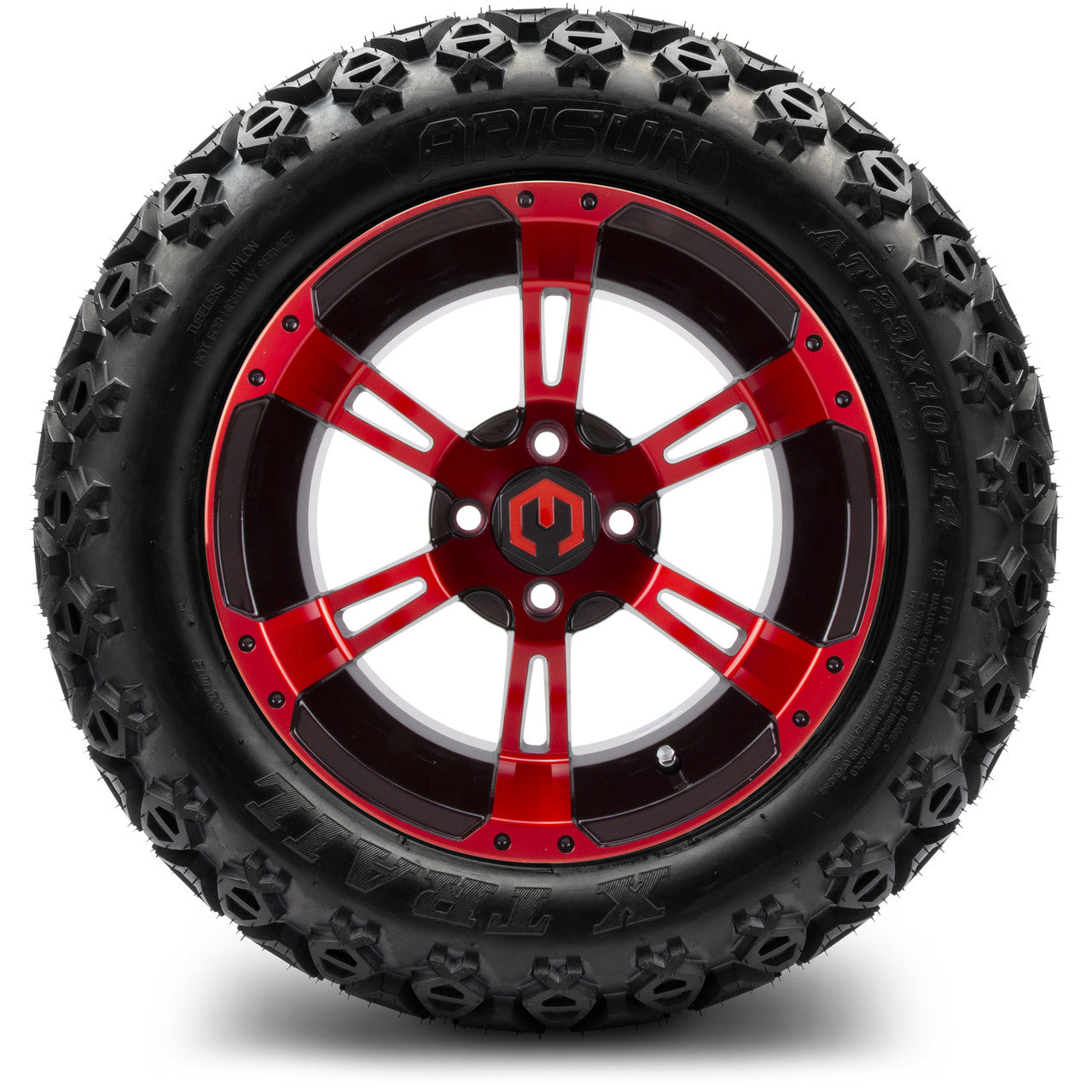 MODZ® 14" Ambush Red and Black - Lifted Tires and Wheels Combo