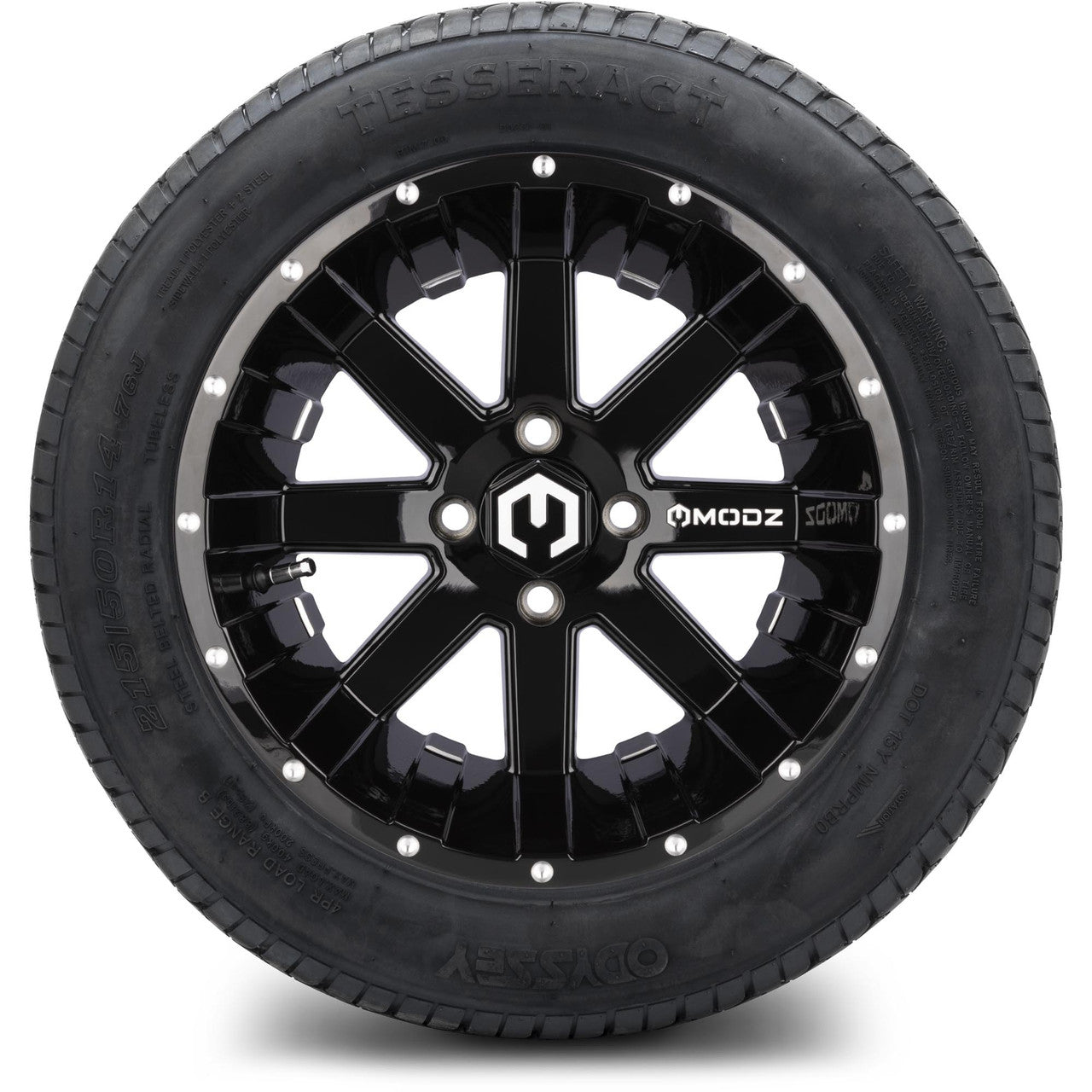 MODZ® 14" Assault Glossy Black Ball Mill - Lifted Tires and Wheels Combo