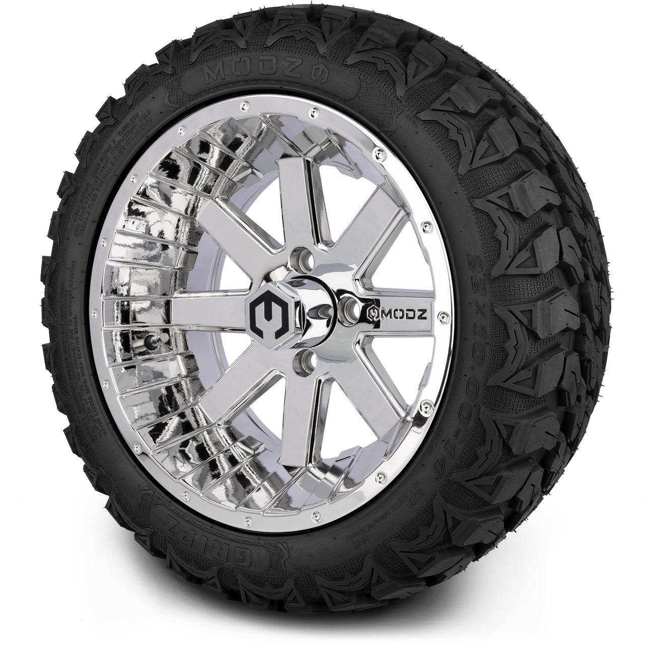MODZ® 14" Assault Chrome - Lifted Tires and Wheels Combo