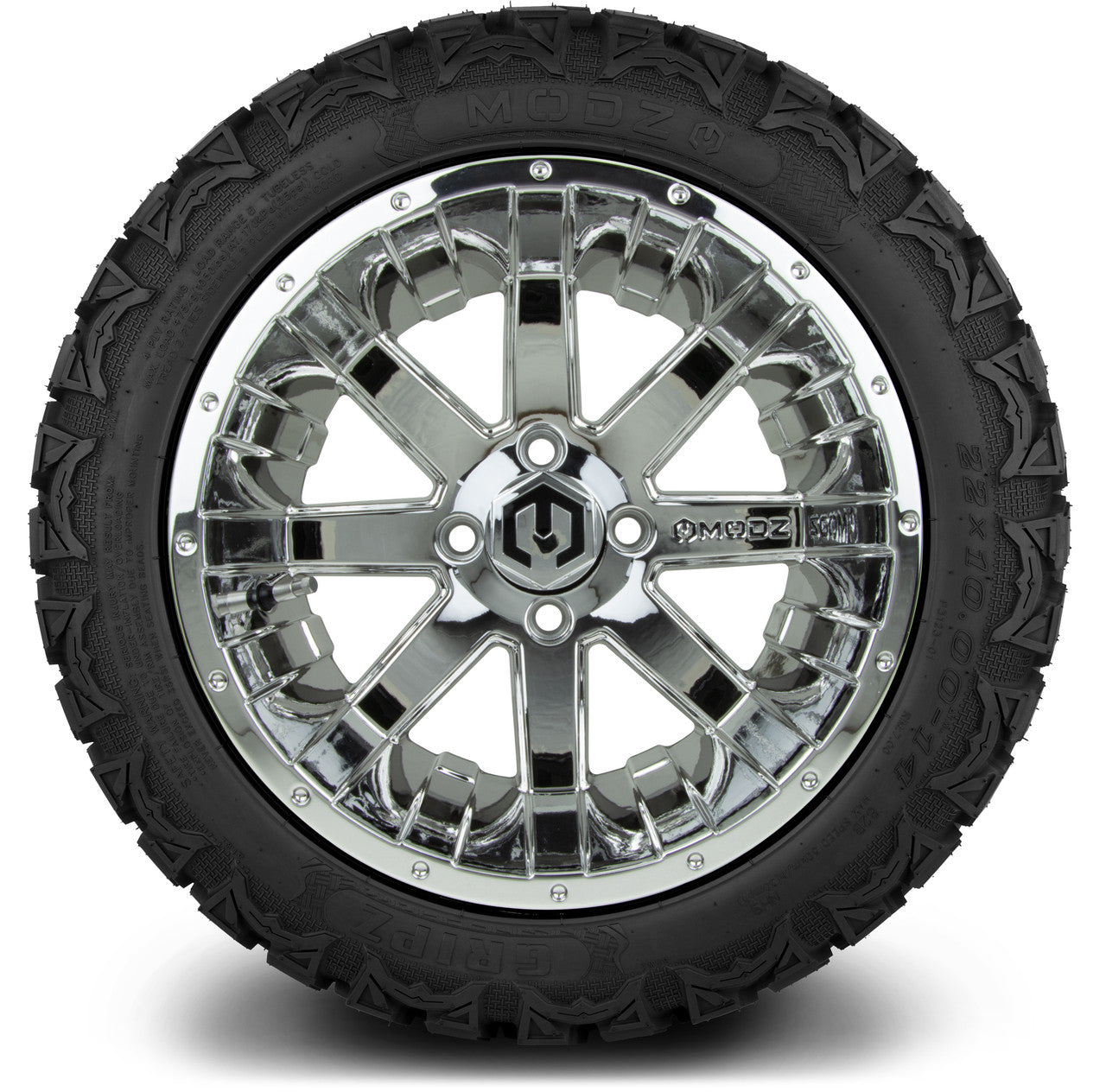 MODZ® 14" Assault Chrome - Lifted Tires and Wheels Combo