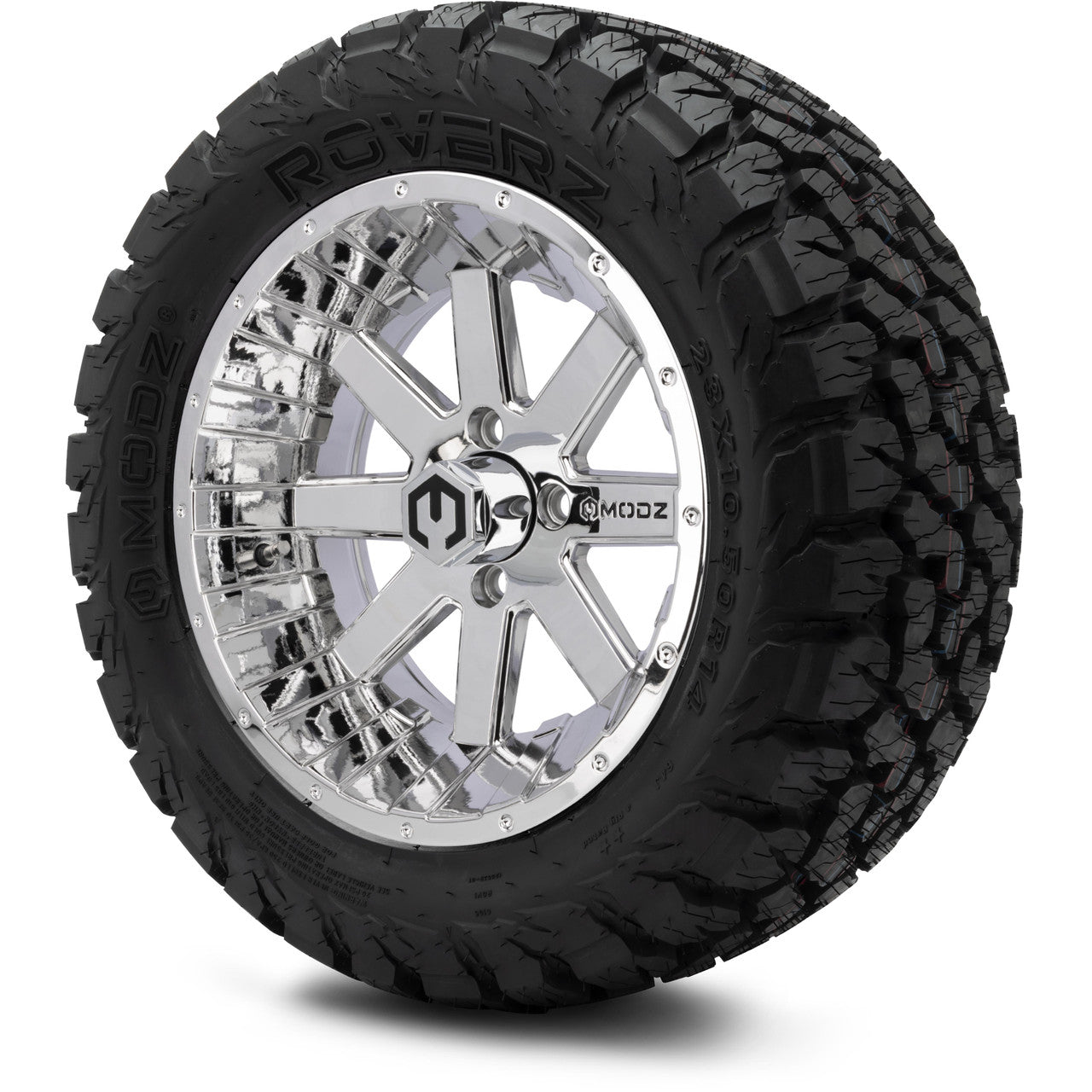 MODZ® 14" Assault Chrome - Lifted Tires and Wheels Combo