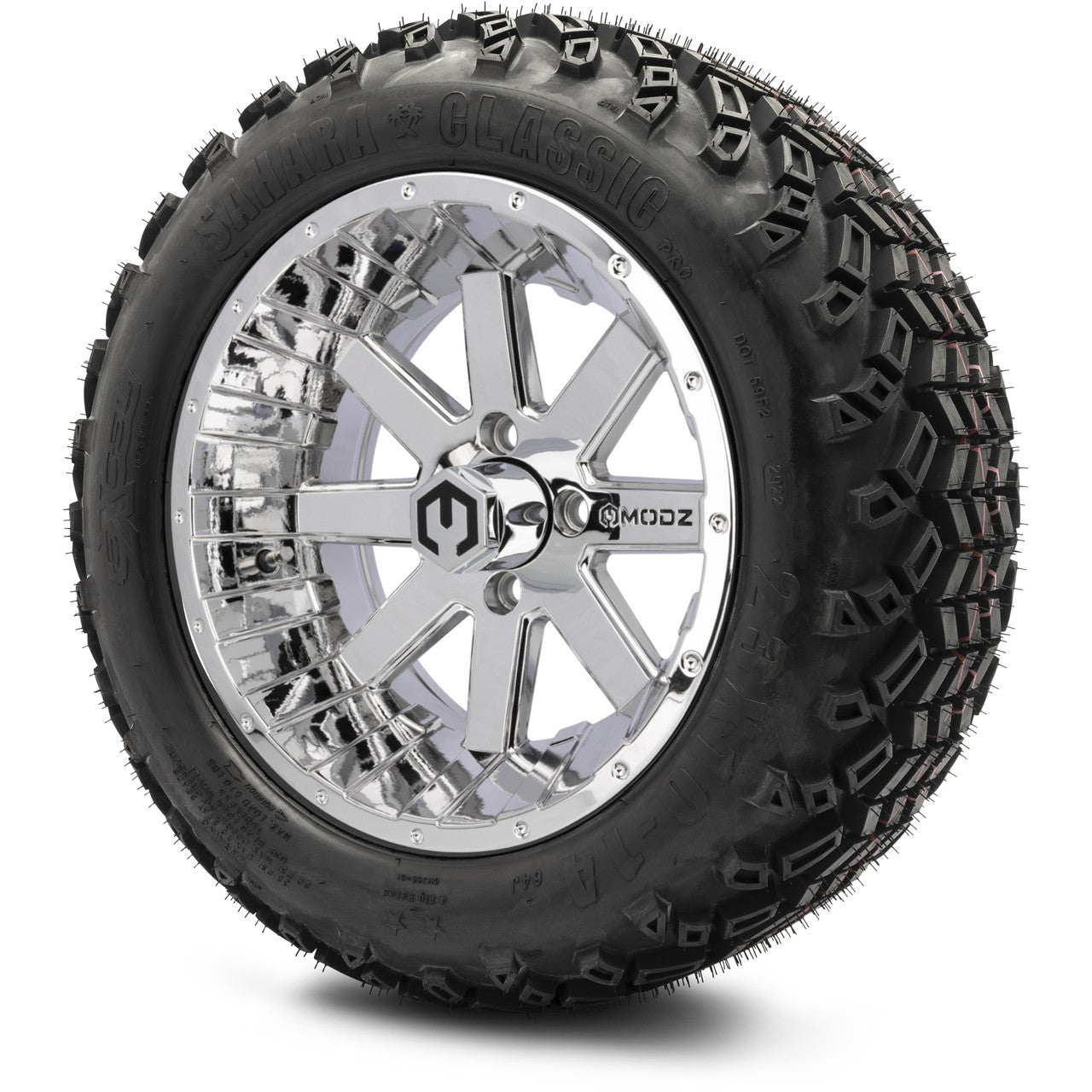 MODZ® 14" Assault Chrome - Lifted Tires and Wheels Combo