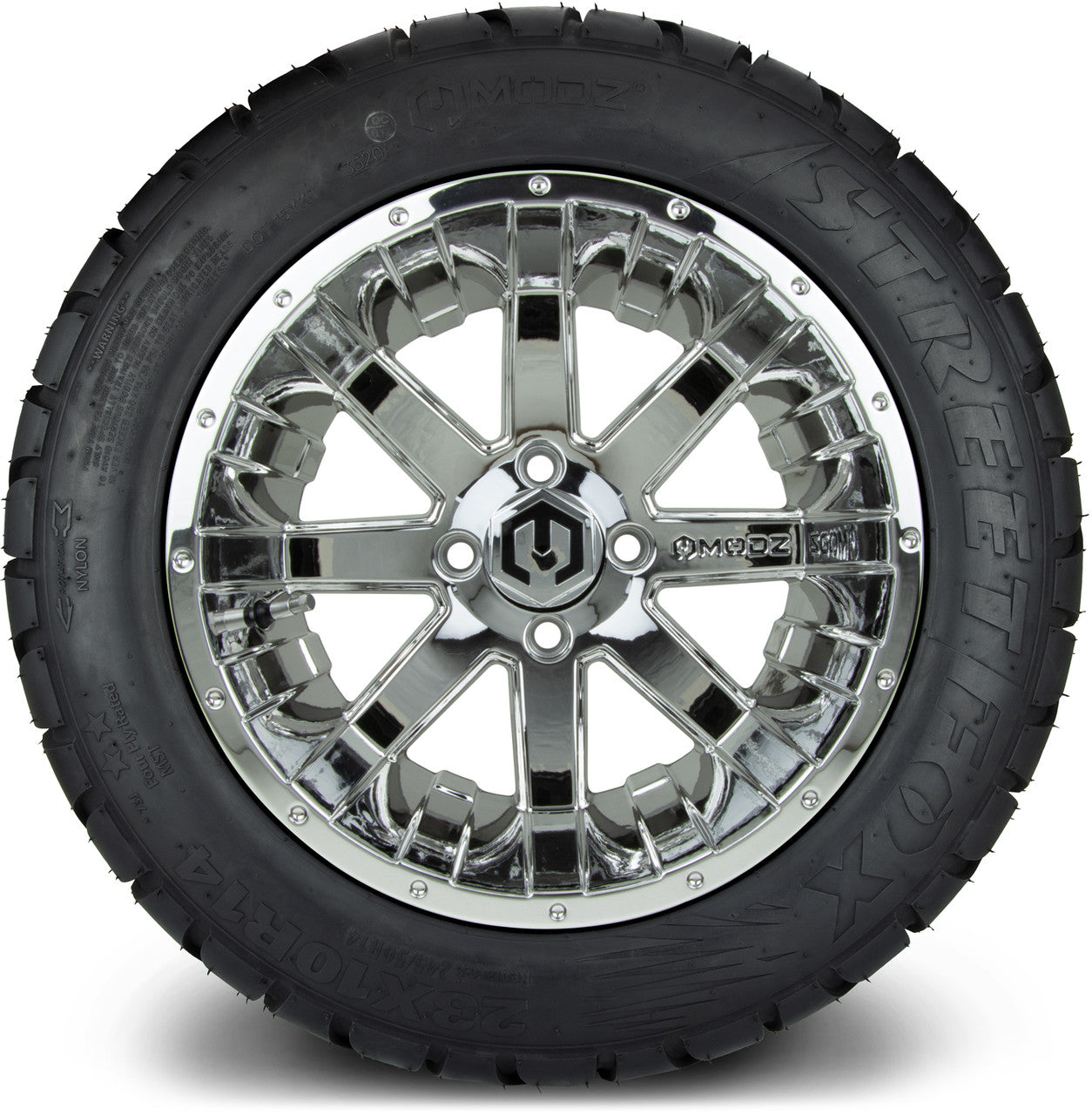 MODZ® 14" Assault Chrome - Lifted Tires and Wheels Combo