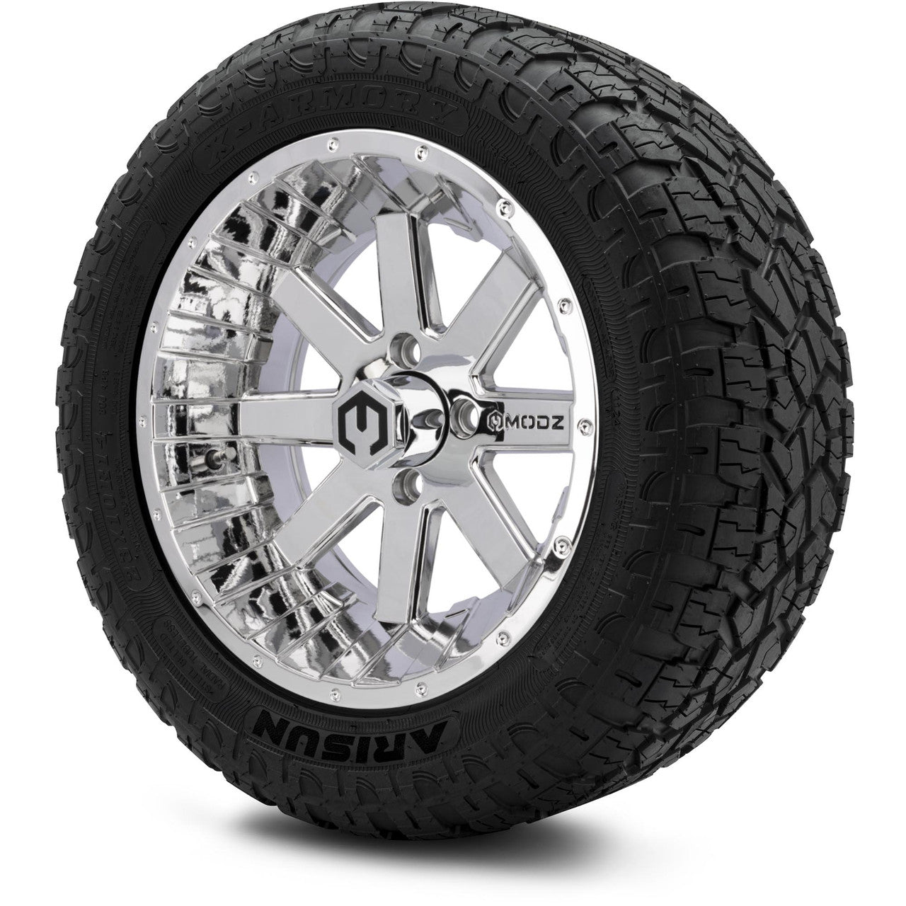 MODZ® 14" Assault Chrome - Lifted Tires and Wheels Combo