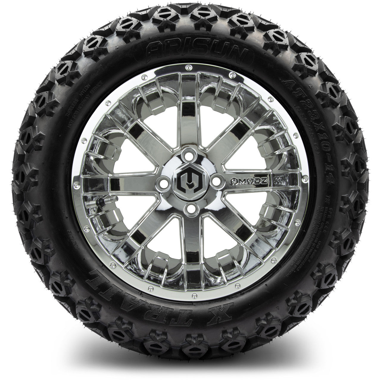 MODZ® 14" Assault Chrome - Lifted Tires and Wheels Combo