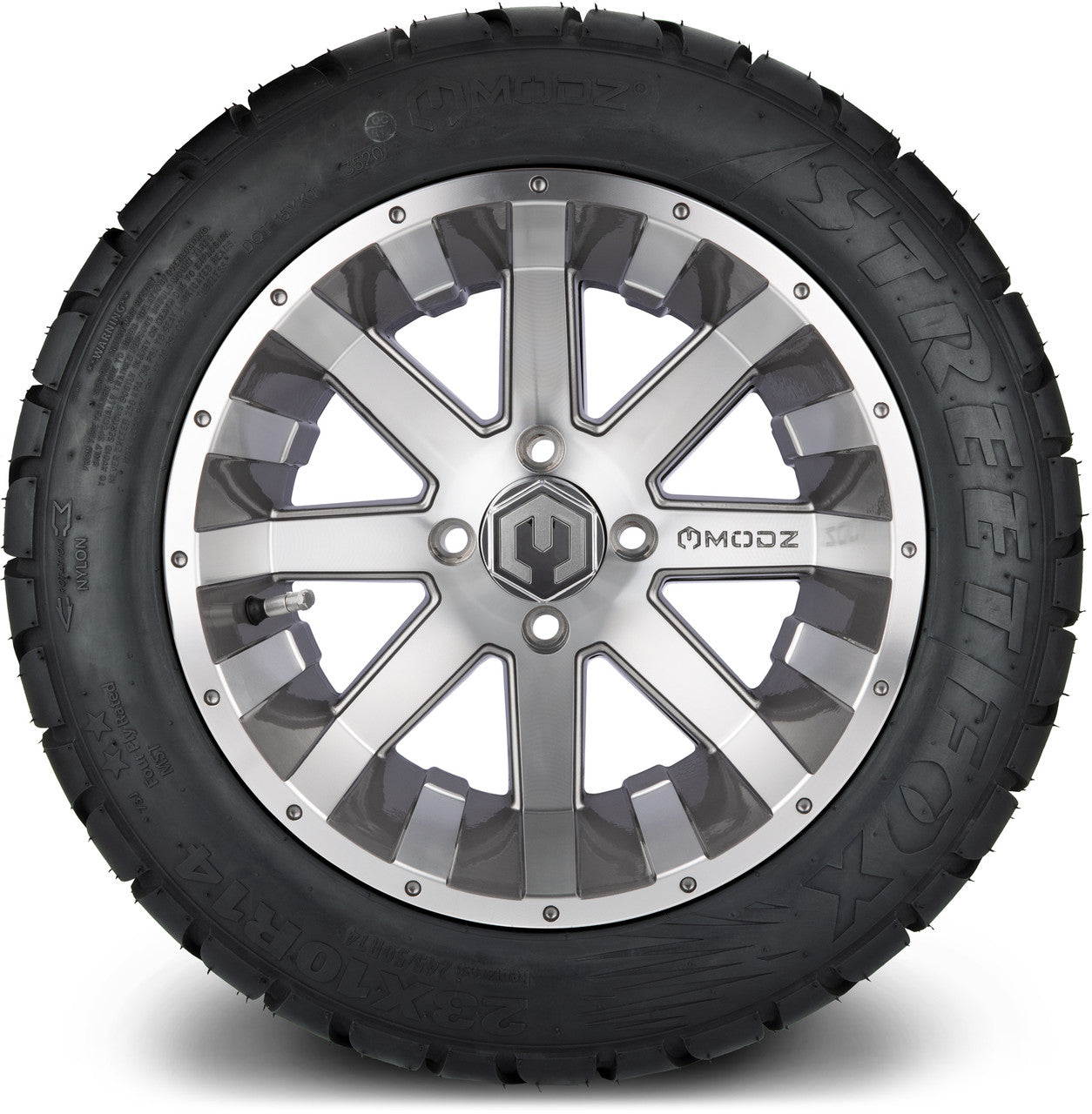 MODZ® 14" Assault Machined Gunmetal - Lifted Tires and Wheels Combo
