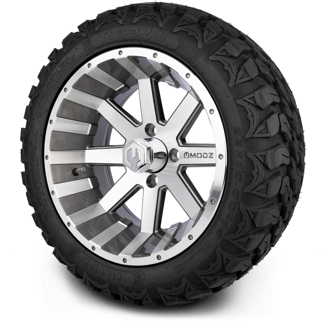 MODZ® 14" Assault Machined Gunmetal - Lifted Tires and Wheels Combo
