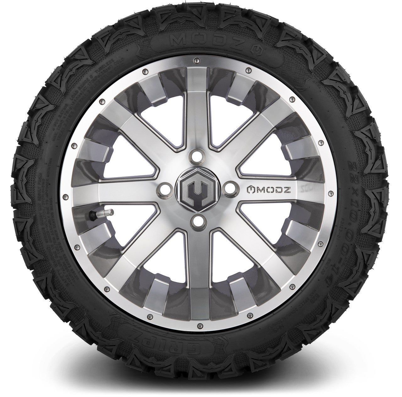 MODZ® 14" Assault Machined Gunmetal - Lifted Tires and Wheels Combo
