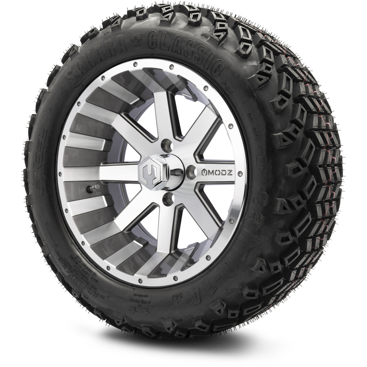 MODZ® 14" Assault Machined Gunmetal - Lifted Tires and Wheels Combo