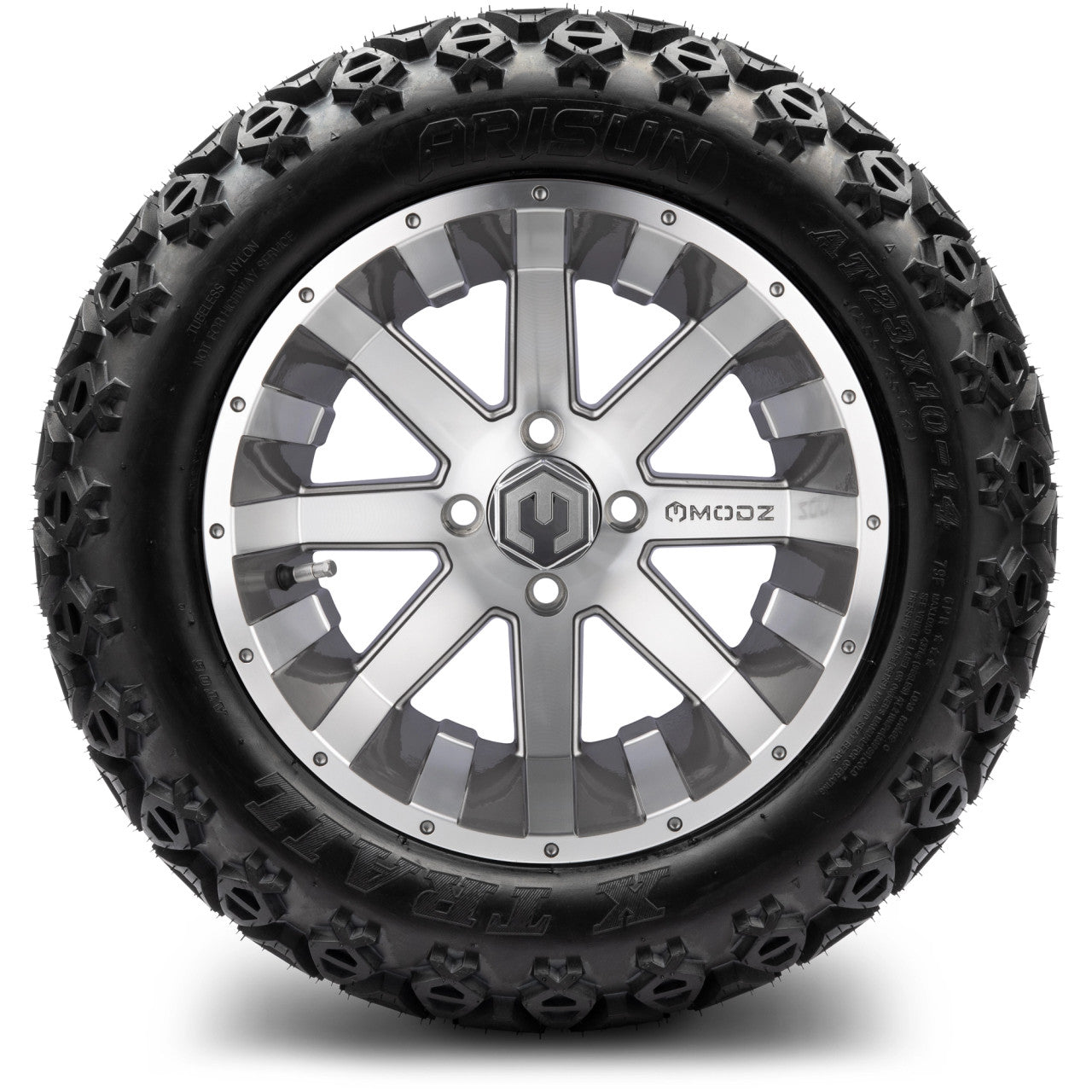 MODZ® 14" Assault Machined Gunmetal - Lifted Tires and Wheels Combo